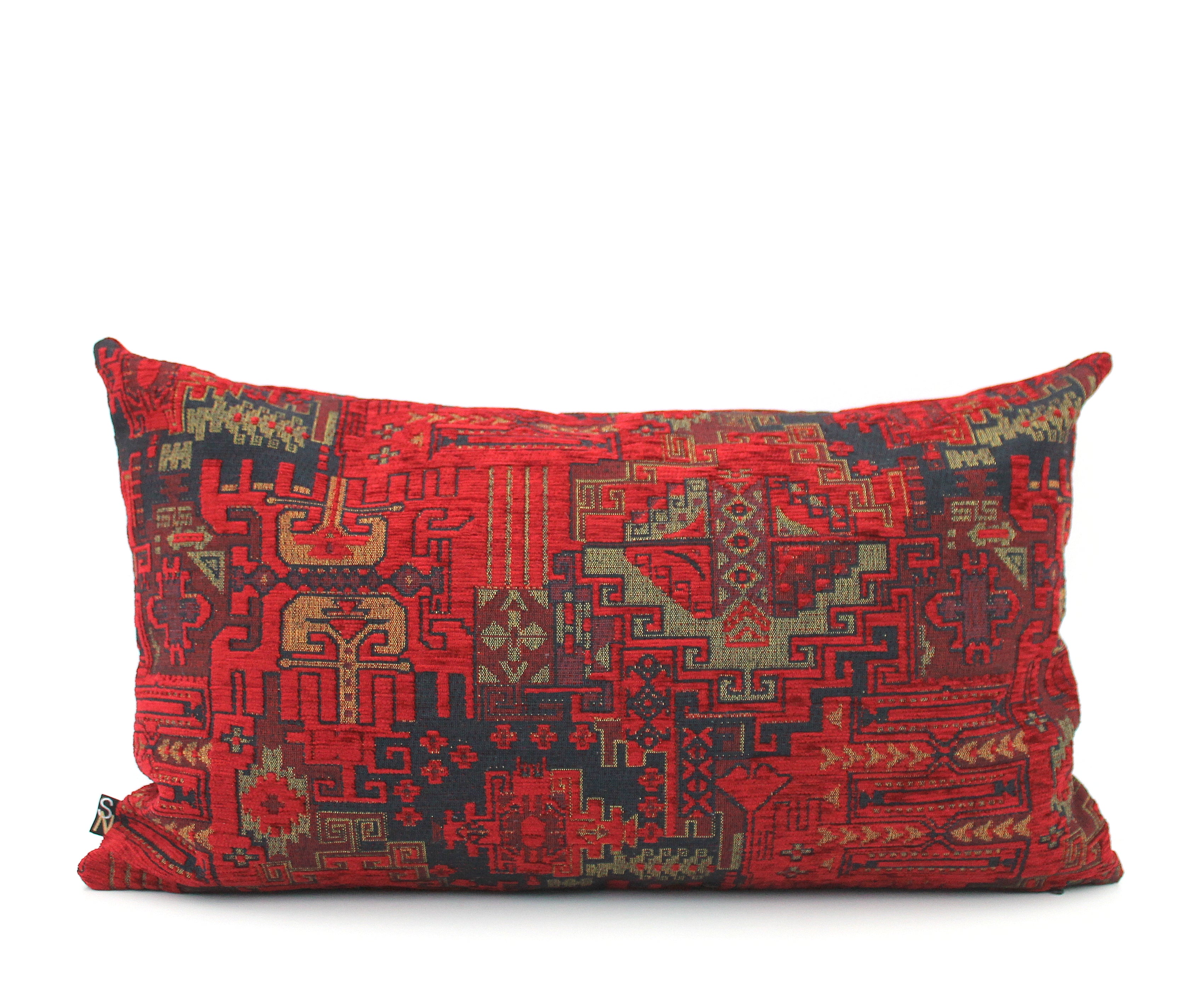 Oriental Boho pillow Kilim pillow cover Chair pillow Small O by