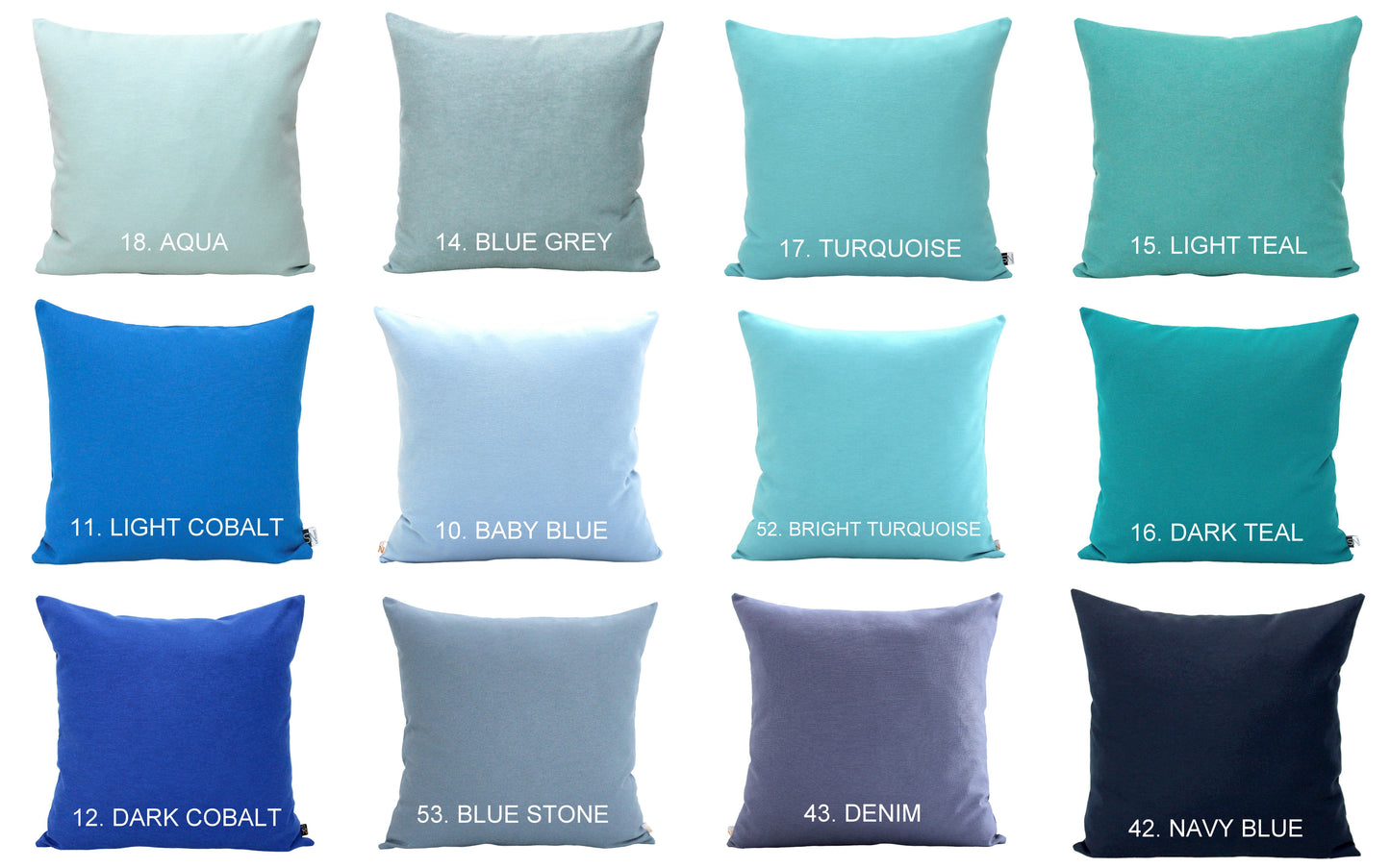 Light Cobalt Blue Pillow Cover