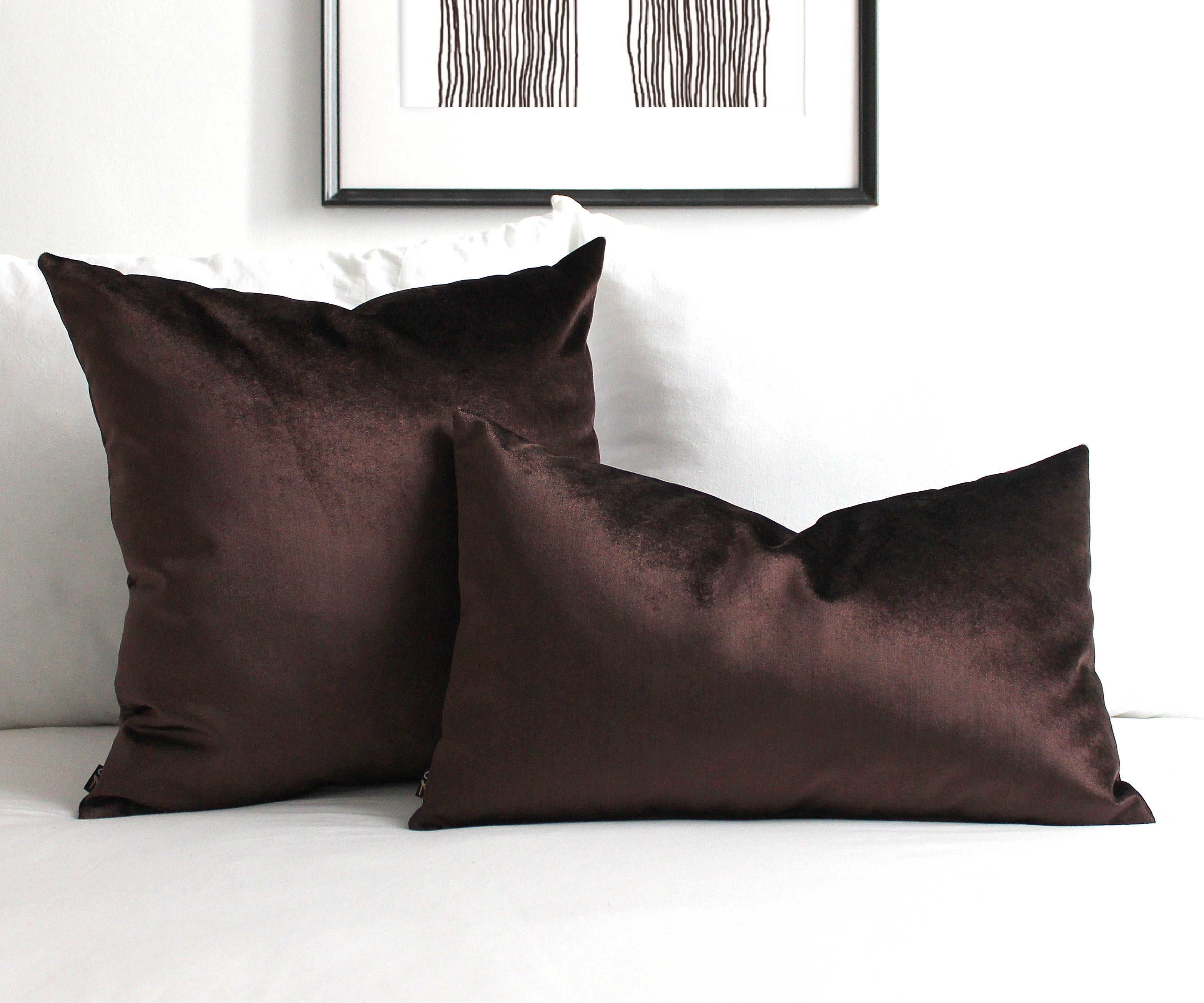 Chocolate throw outlet pillows