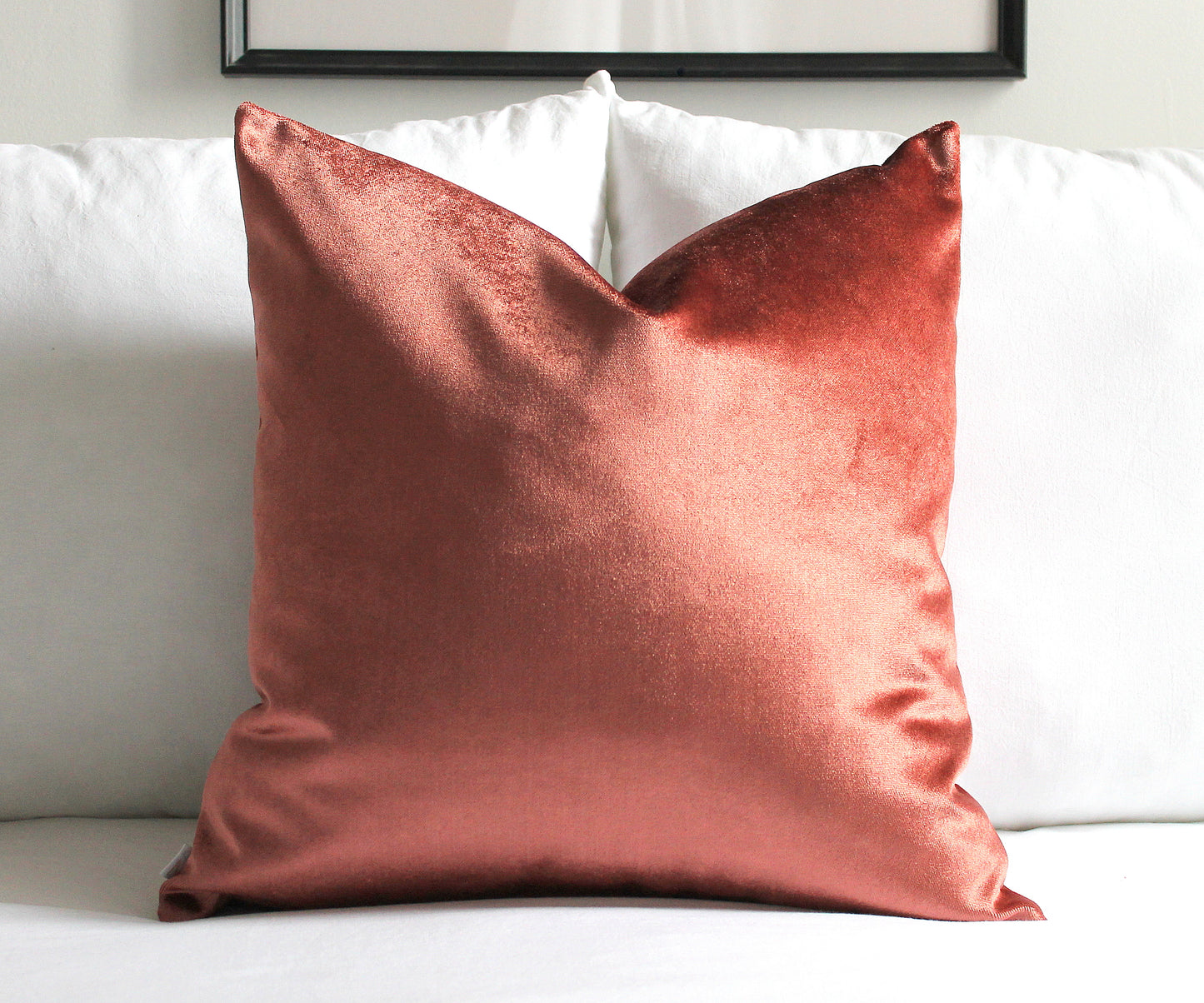 Premium velvet pillow covers in coral. Introduce luxe texture into your space with the Coral Premium Velvet Throw Pillow Cover. Made from luxuriously soft, salmon-colored velvet, this pillow cover adds a cozy, inviting feel to any setting. It's the perfect accessory to make your space stand out.