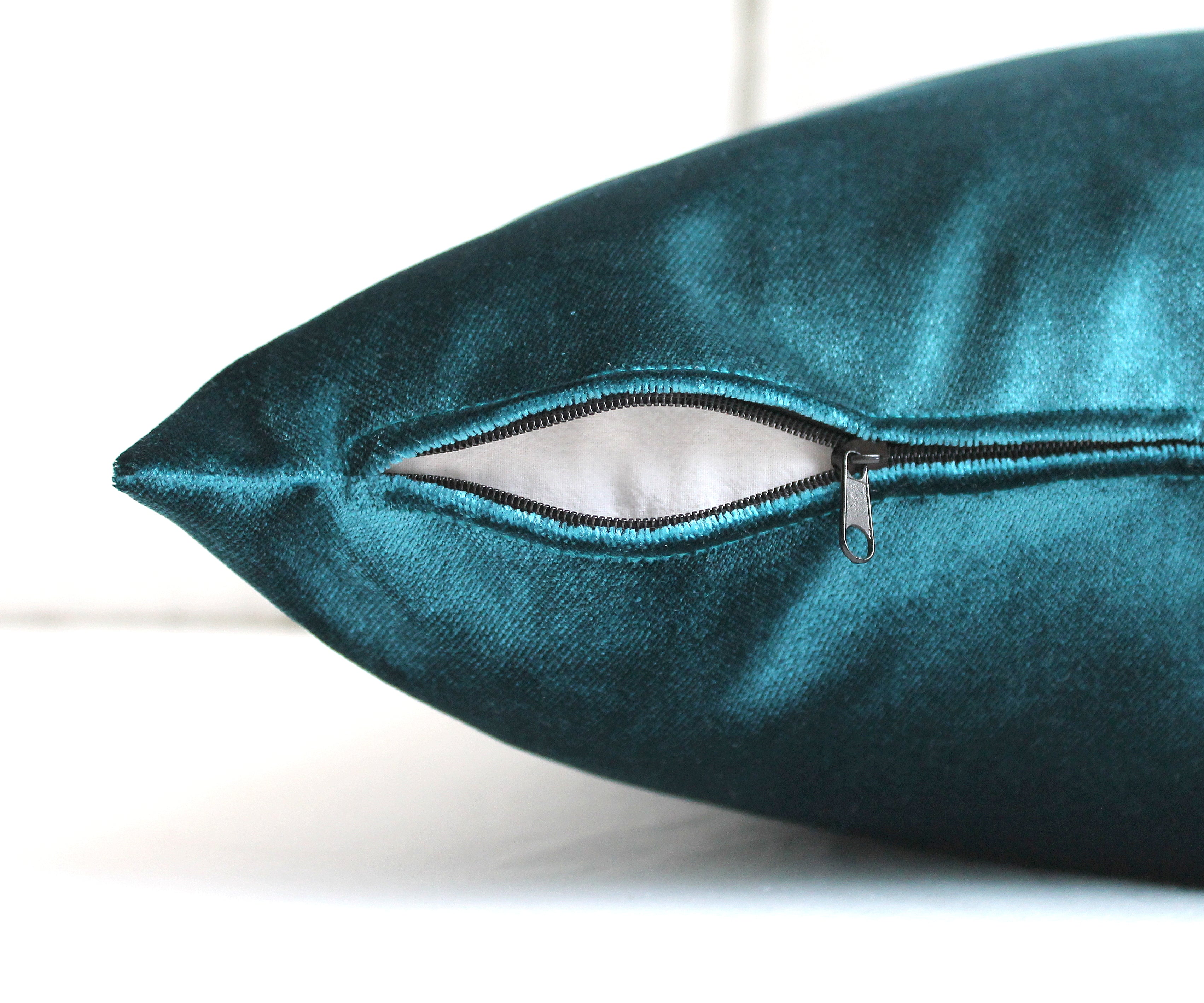 Dark Teal Premium Velvet Throw Pillow Cover