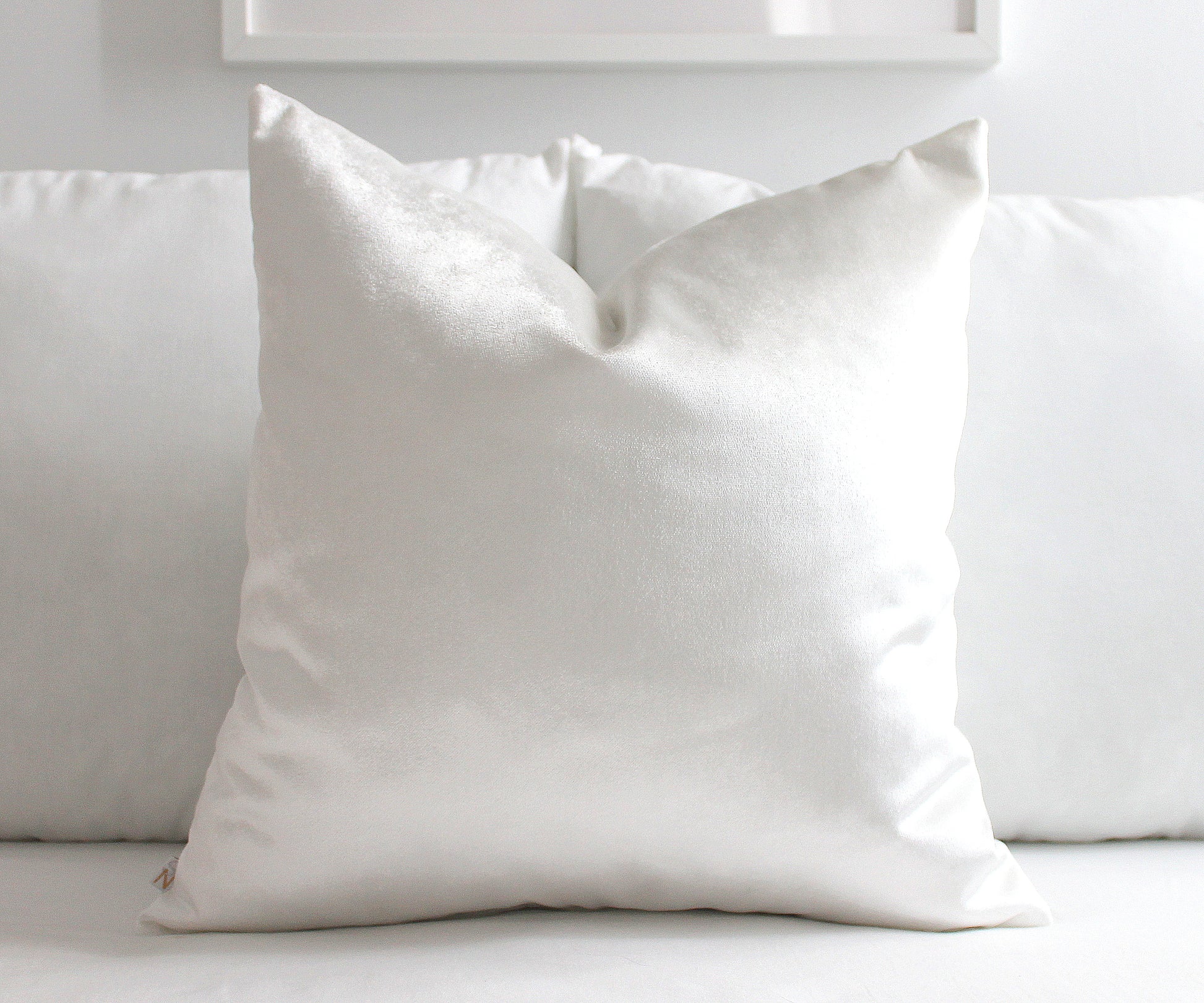 Premium White Velvet Throw Pillow Cover, cozy living