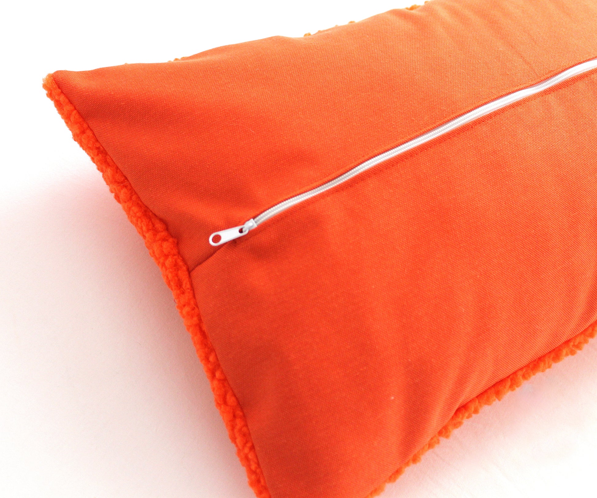 Bright Orange Boucle Teddy Pillow covers, available in all sizes and 12 gorgeous colors. All orders ship fast with UPS express 