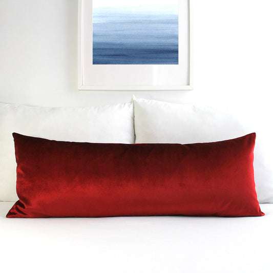 Maroon Red Premium Velvet Throw Pillow Cover