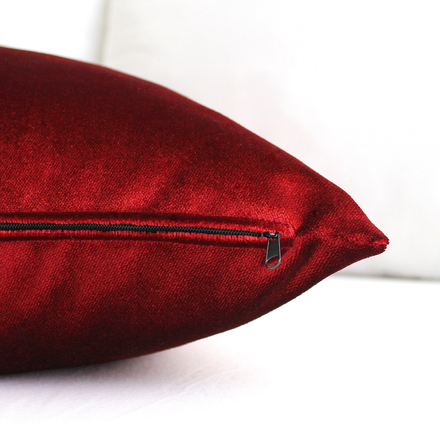 Maroon Red Premium Velvet Throw Pillow Cover