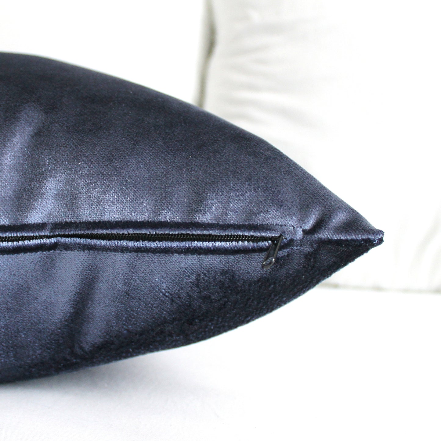 Denim Blue Premium Velvet Throw Pillow Cover