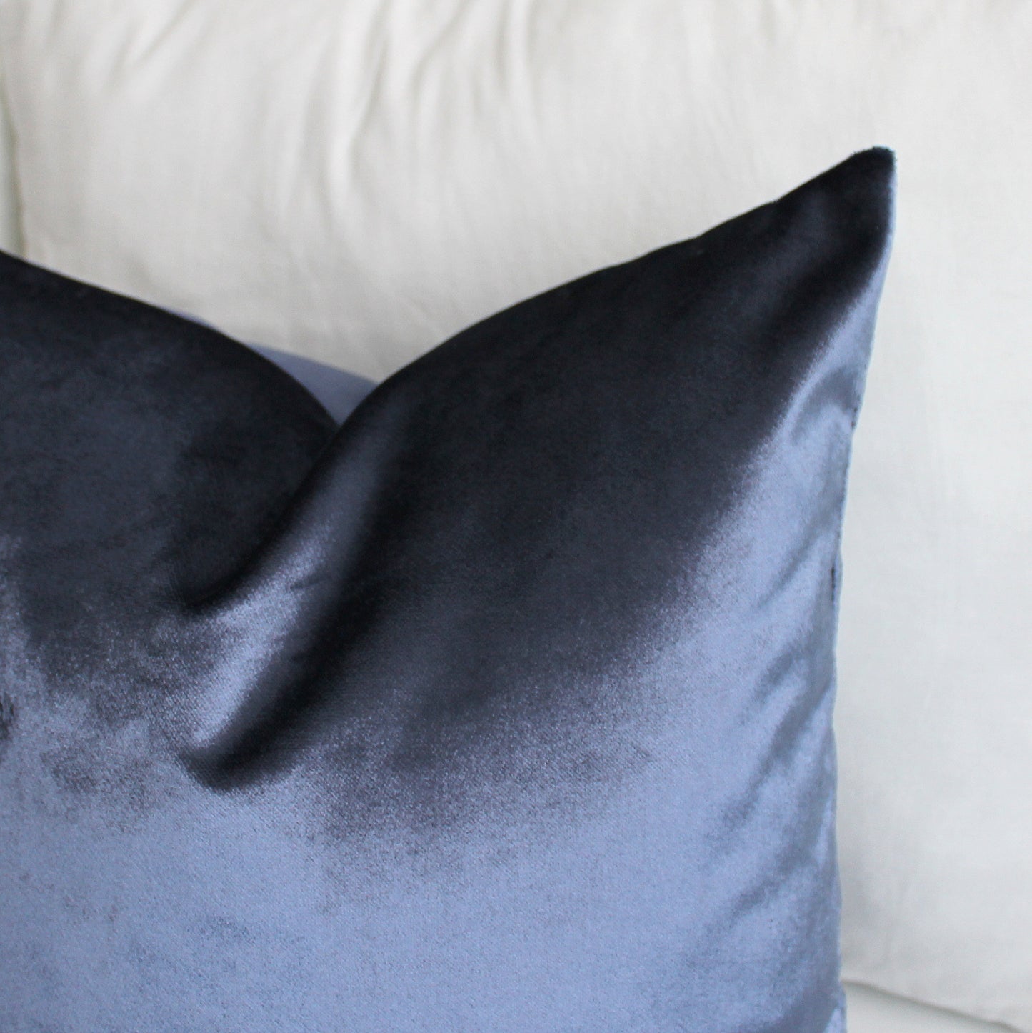 Denim Blue Premium Velvet Throw Pillow Cover