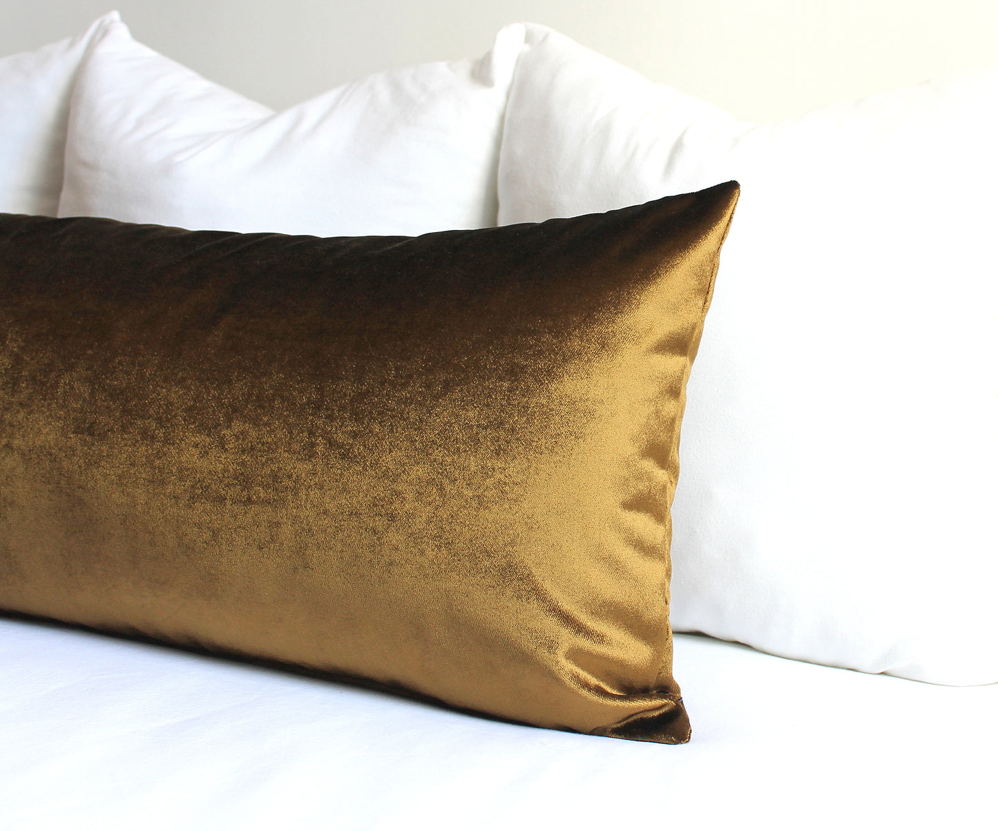 Extra Long Sunlit Kelp Premium Velvet Throw Pillow Cover, bedroom decor