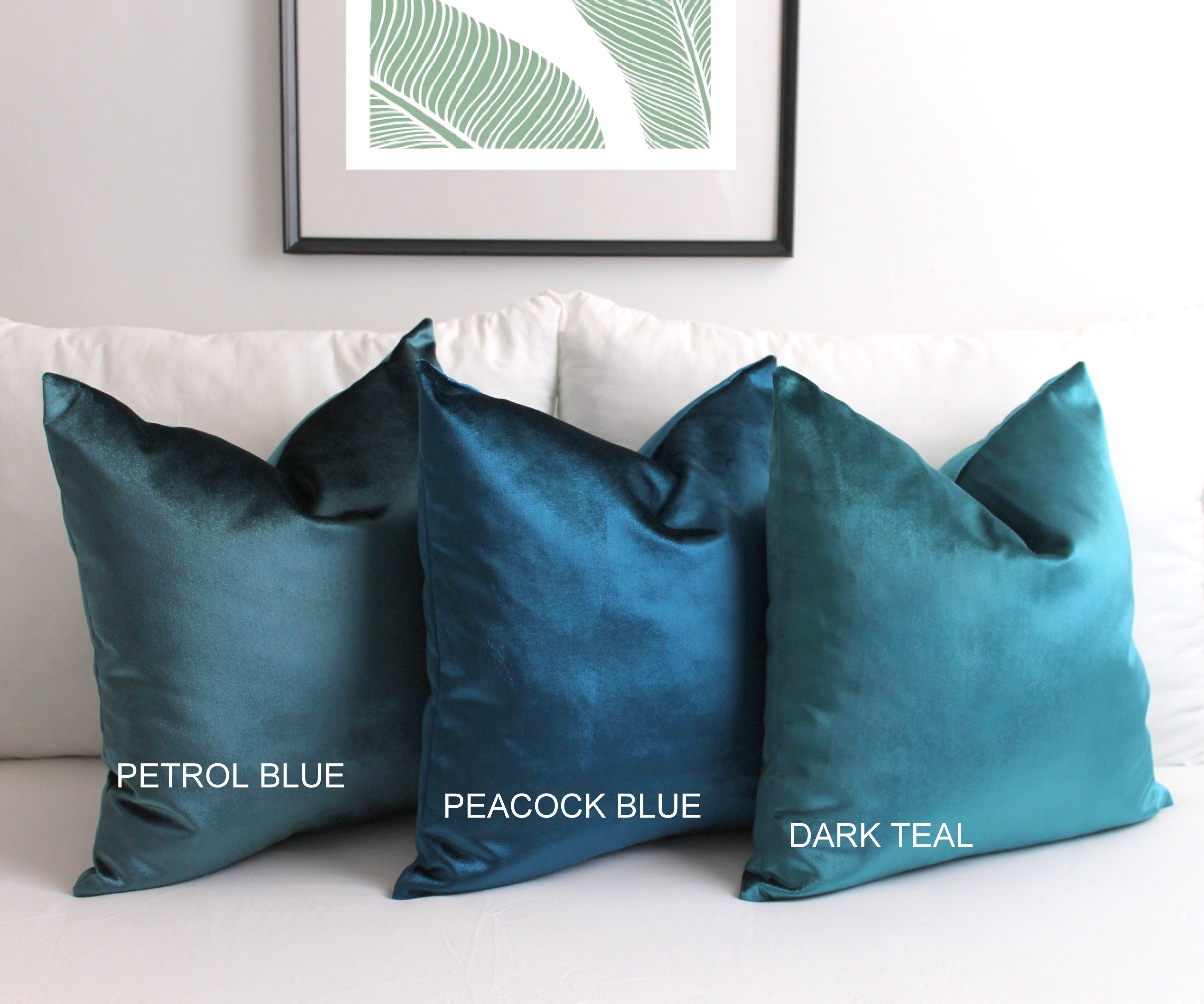 Teal velvet throw cheap pillows