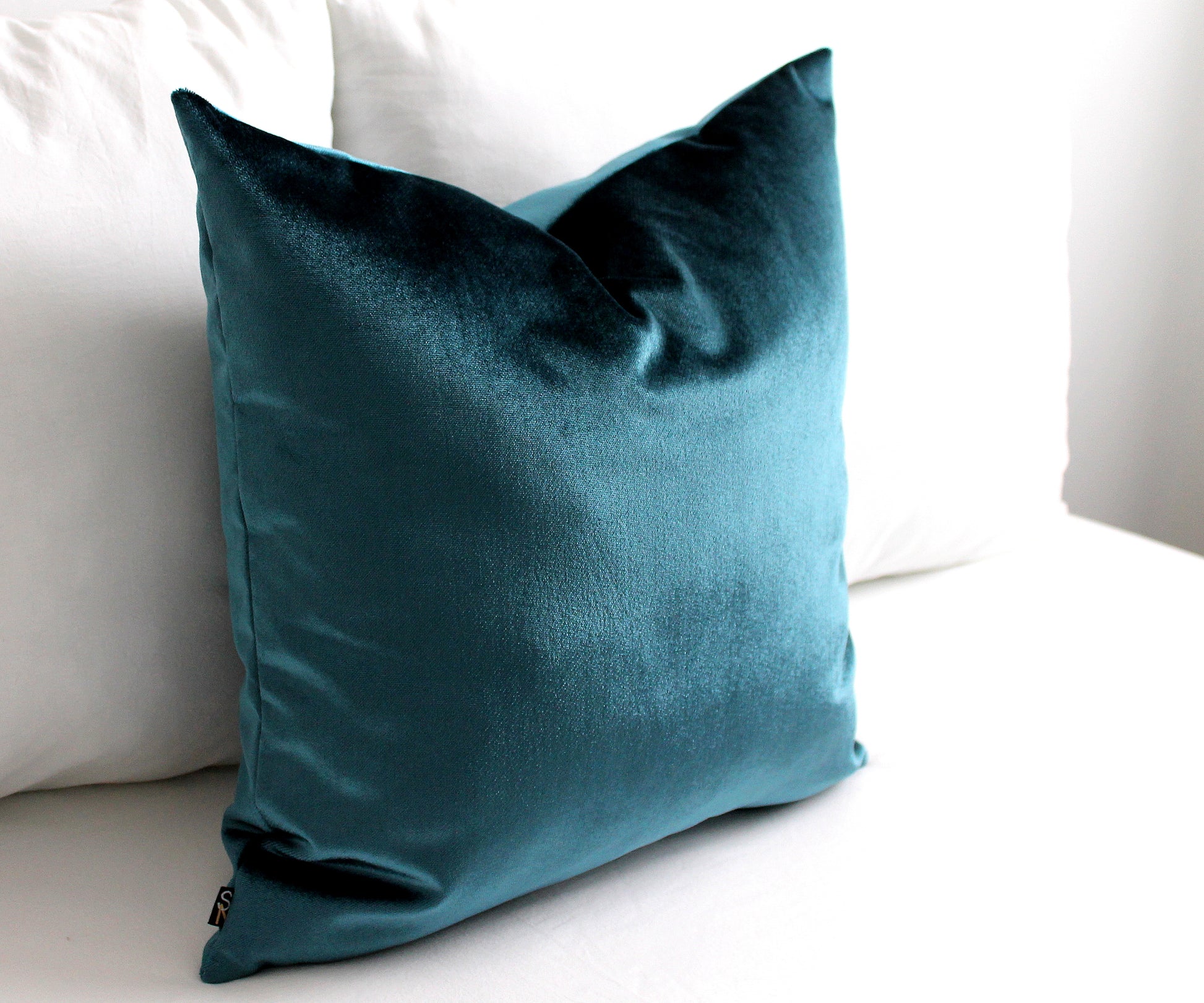 Petrol Blue Premium Velvet Throw Pillow Cover, house decor