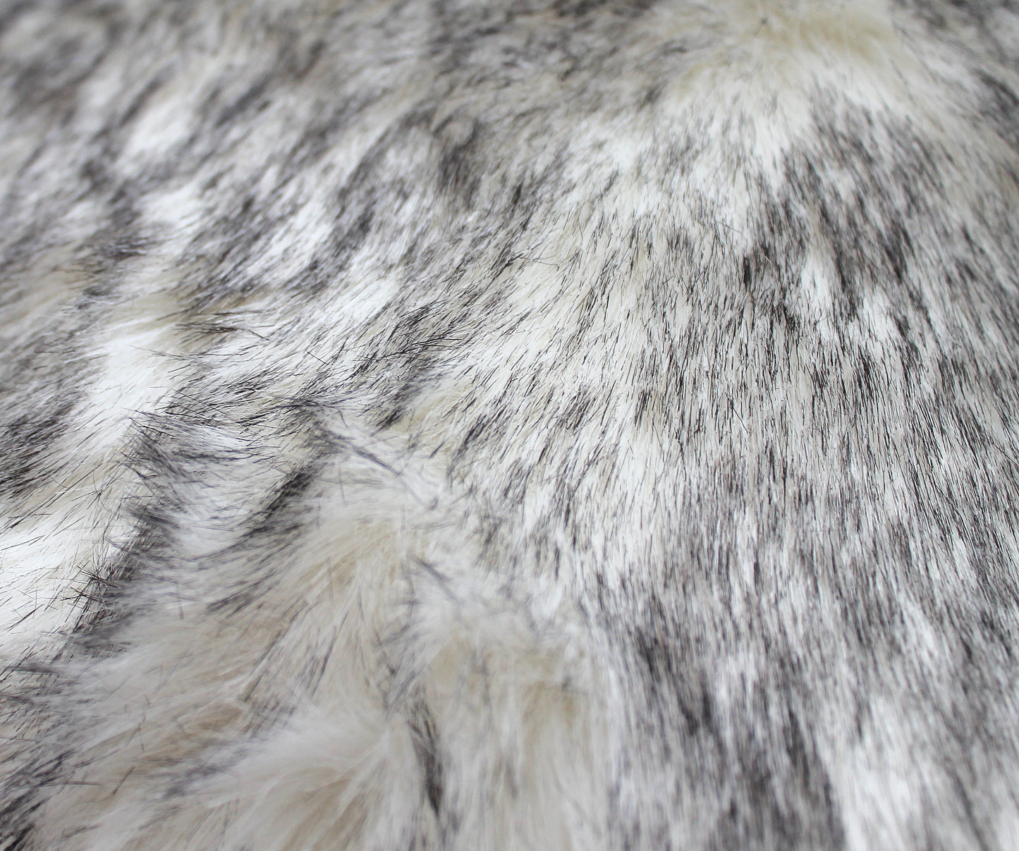 Siberian Wolf Faux Fur Lumbar Pillow Cover - Custom Backing Color