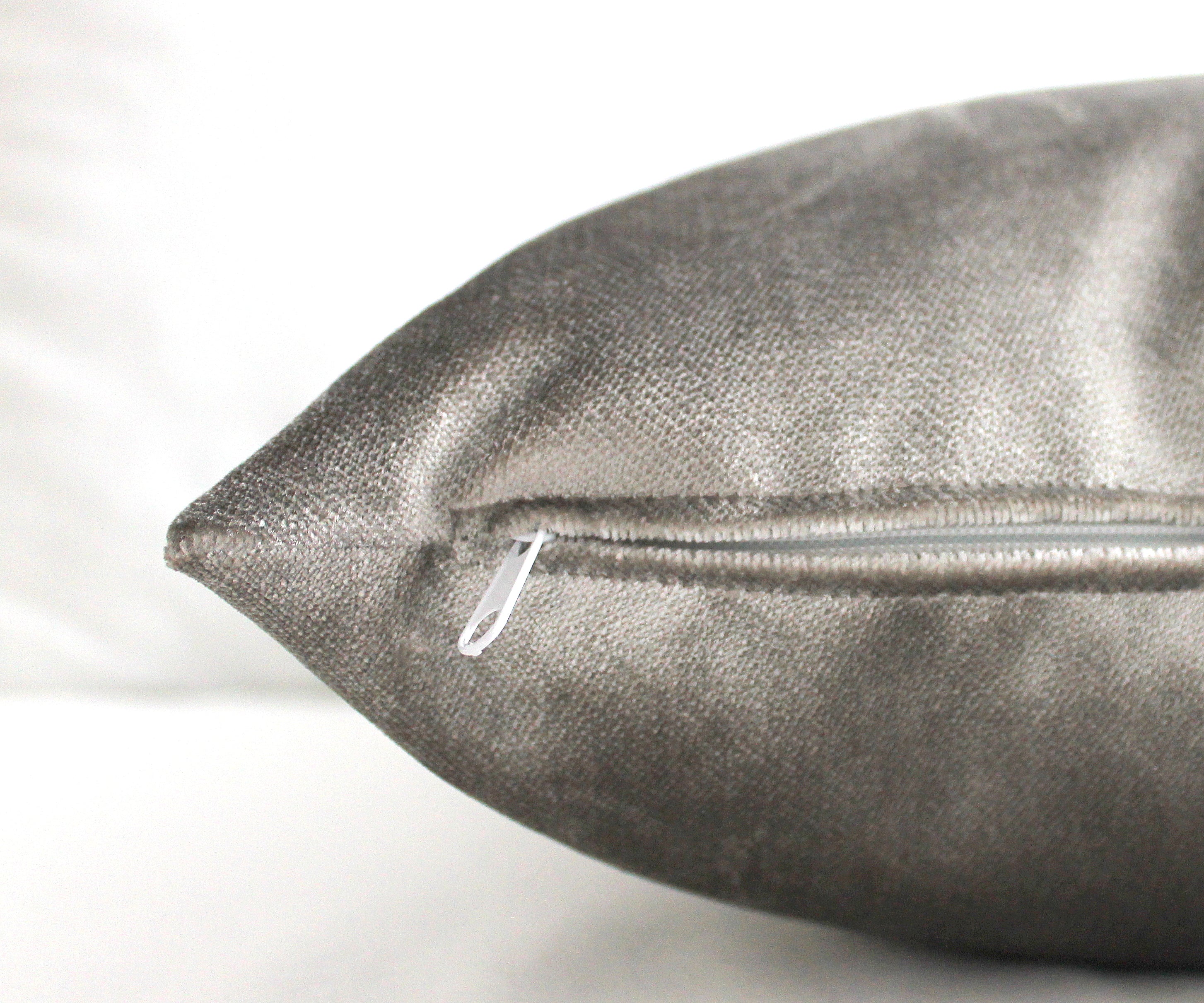 Silver velvet outlet throw pillow