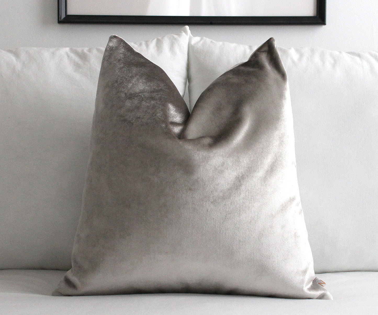 Silver Premium Velvet Throw Pillow Cover, house decor