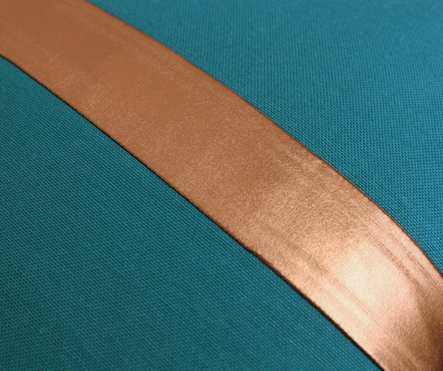 Dark Teal and Copper Colorblock Pillow Cover  - Custom Metallic Stripe Color