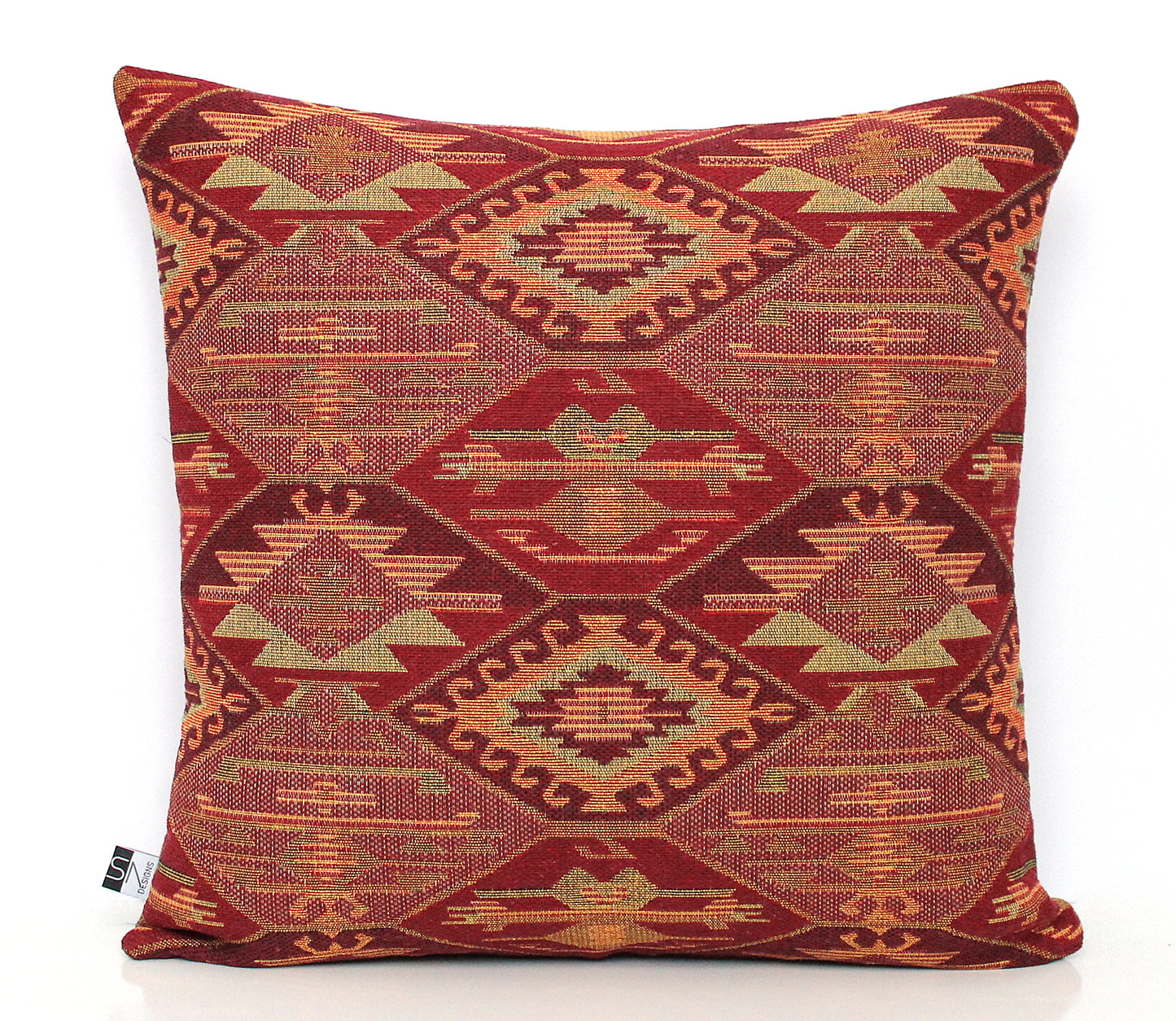 Burgundy Kilim Design Turkish Lumbar Pillow Cover