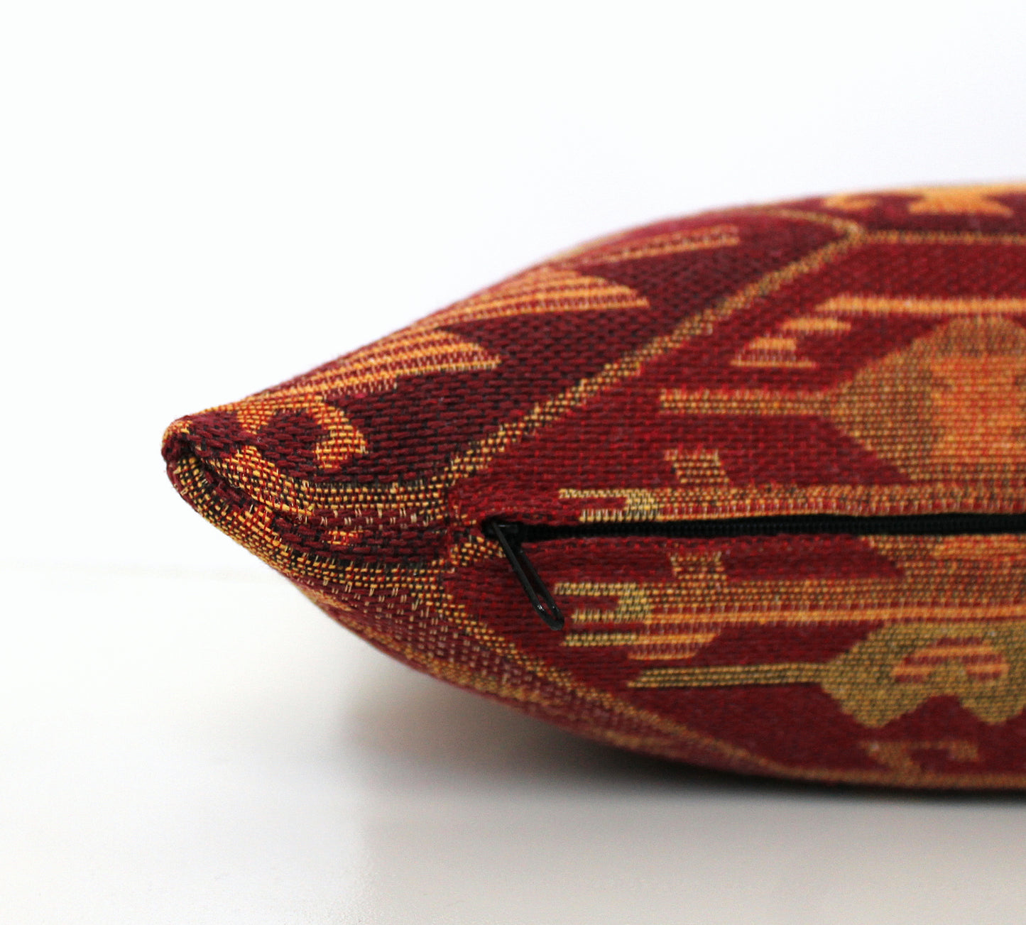 Burgundy Kilim Design Turkish Lumbar Pillow Cover