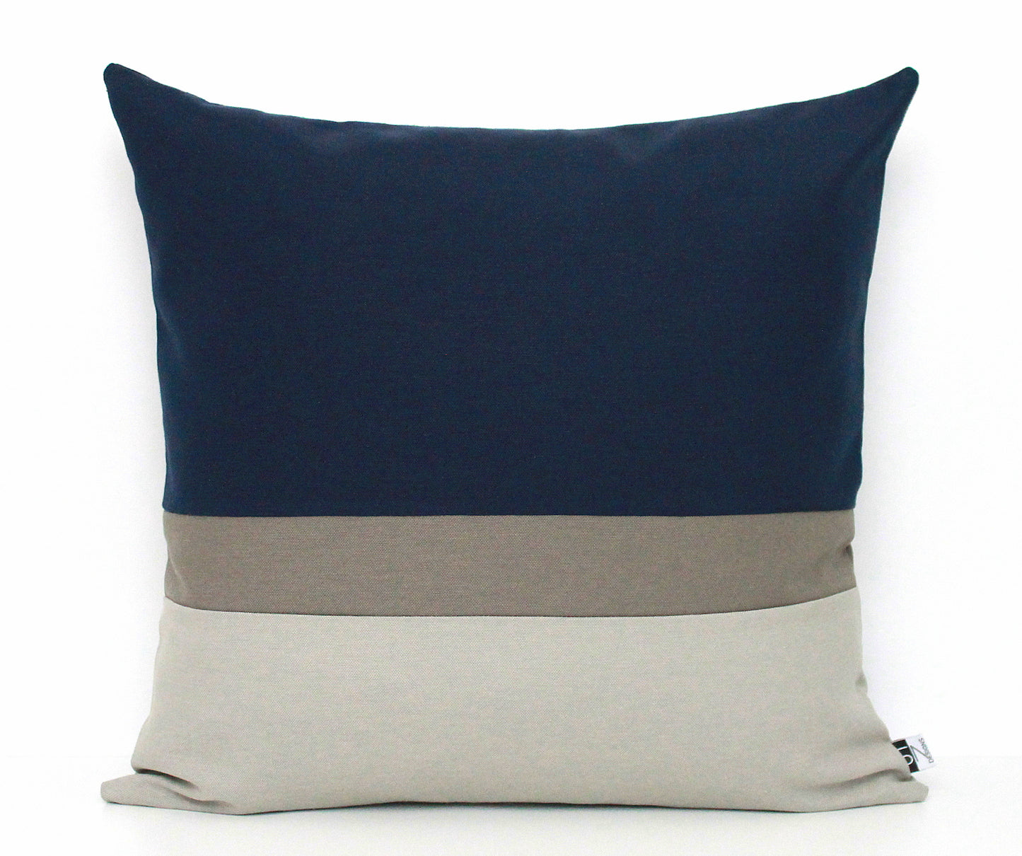 Navy Blue and Grey Color Block Pillow Cover