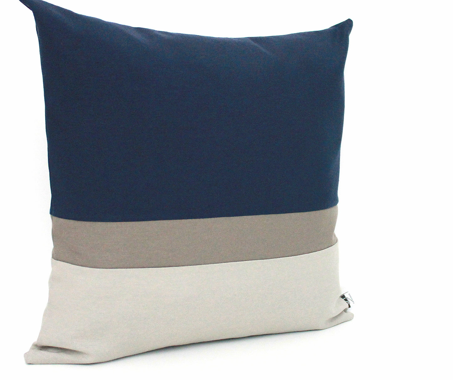 Navy Blue and Grey Color Block Pillow Cover