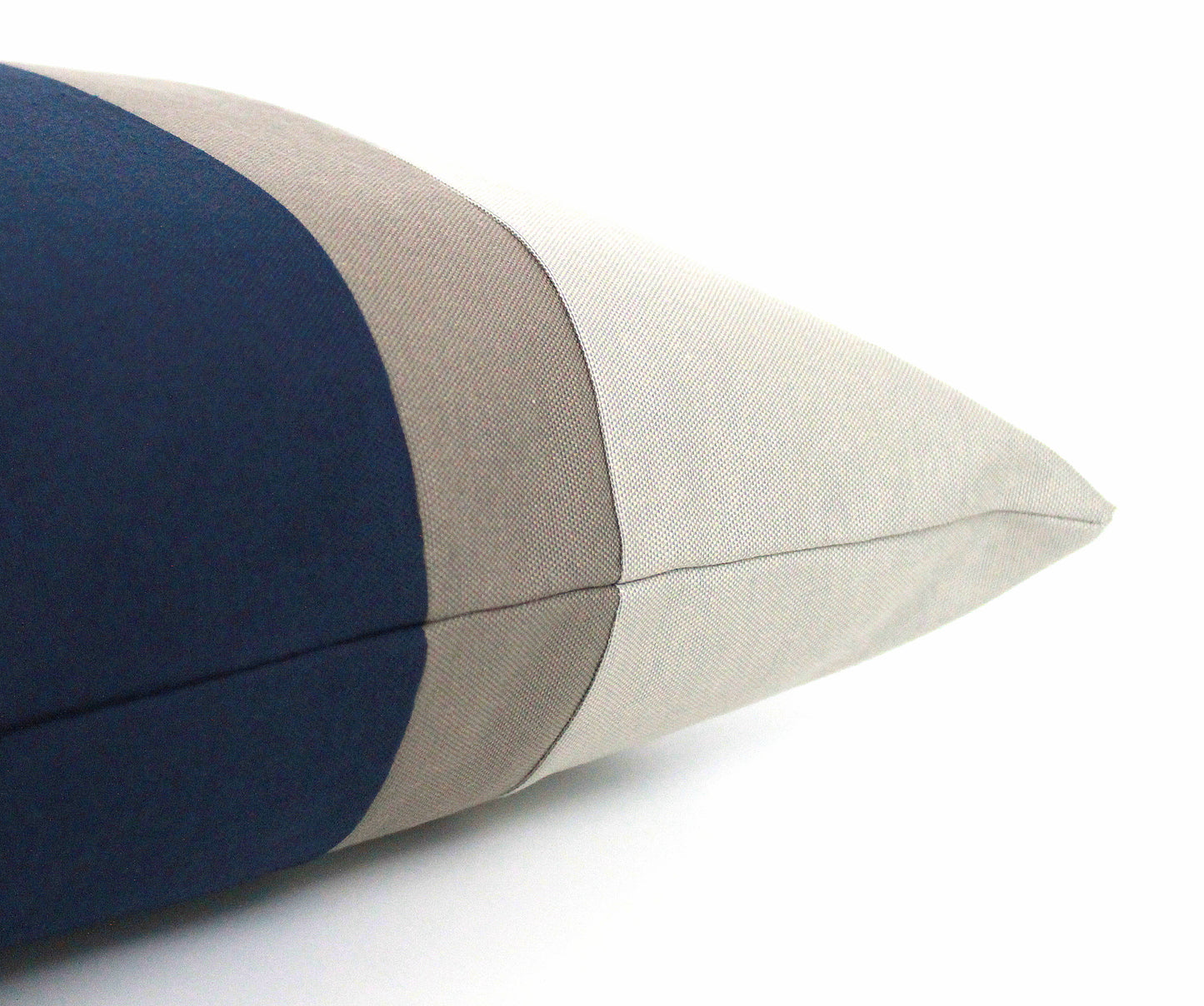 Navy Blue and Grey Color Block Pillow Cover