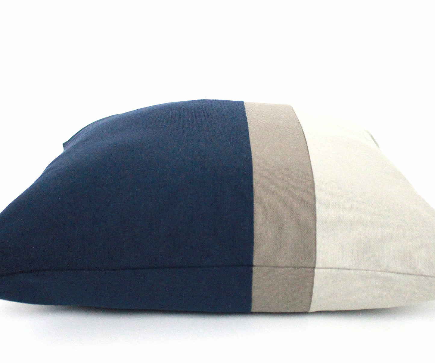 Navy Blue and Grey Color Block Pillow Cover