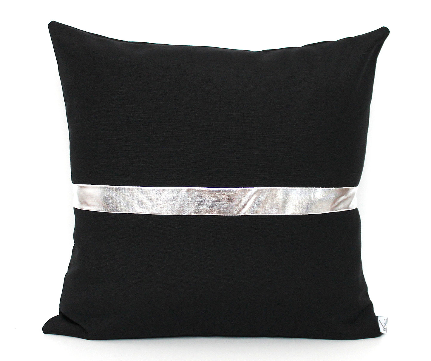 Black and Copper Colorblock Pillow Cover - Custom Metallic Stripe Color