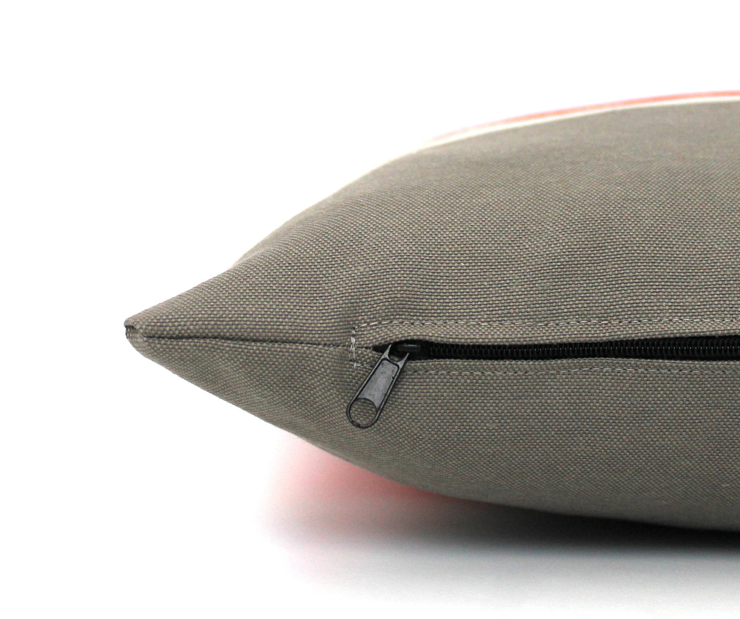 Red and Grey Color Block Lumbar Pillow Cover