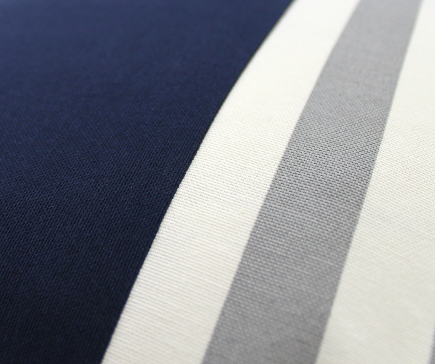 Navy Blue with Grey and White Stripes Colorblock Pillow Cover