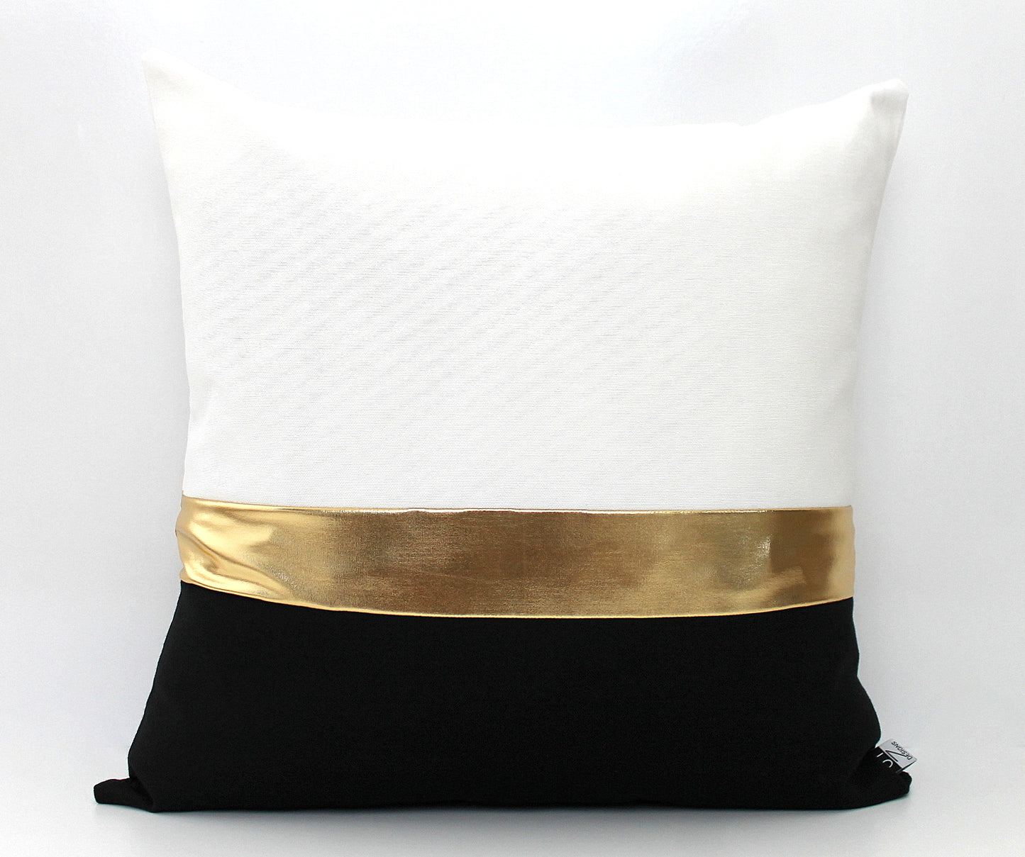 Metallic pillow covers Black white and gold affordable custom made pillow covers