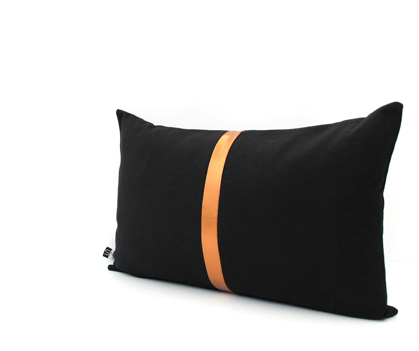 Copper and Black colorblock pillow cover