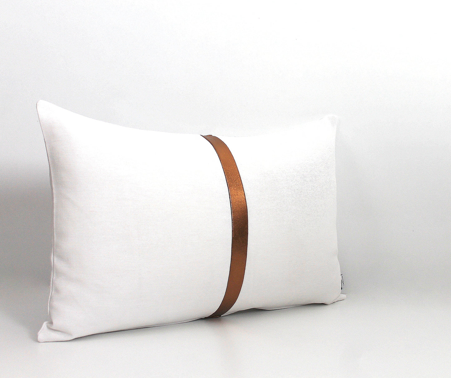 White and Gold Colorblock Pillow Cover