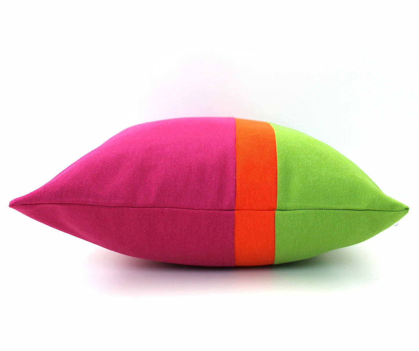 Hot Pink, Orange and Bright Green Colorblock Pillow Cover