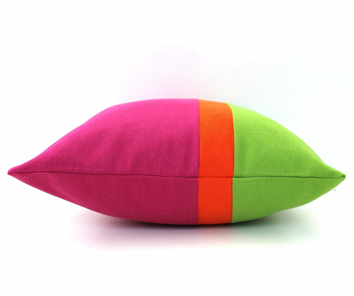 Hot Pink, Orange and Bright Green Colorblock Lumbar Pillow Cover