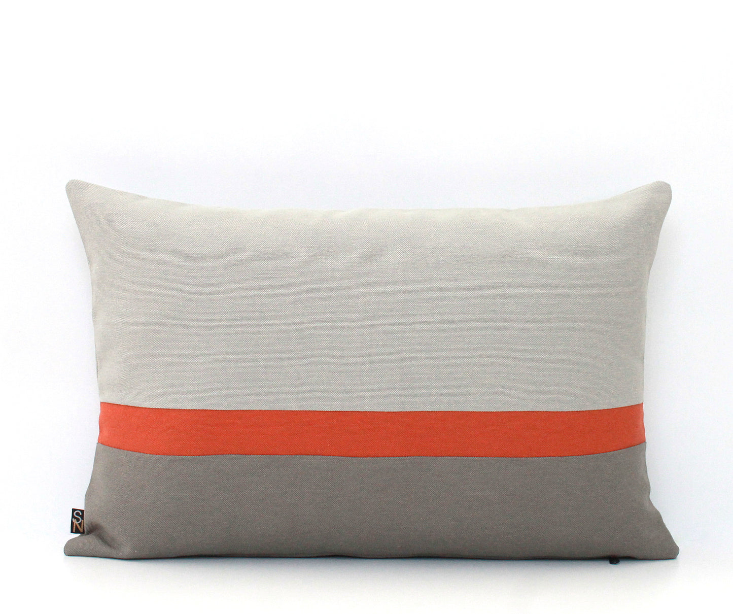 Rust and Grey Color Block Pillow Cover