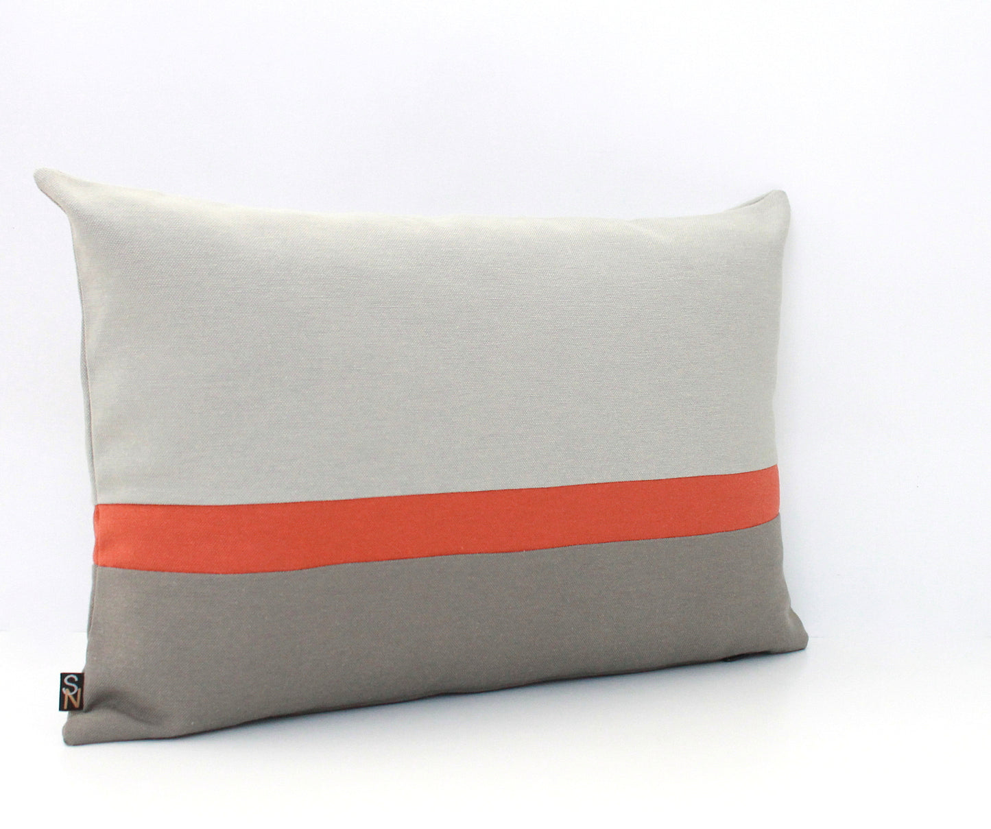 Rust and Grey Color Block Pillow Cover