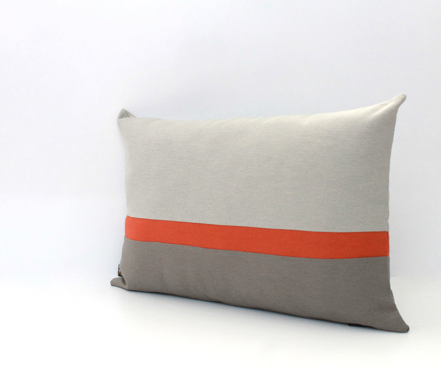 Rust and Grey Color Block Pillow Cover