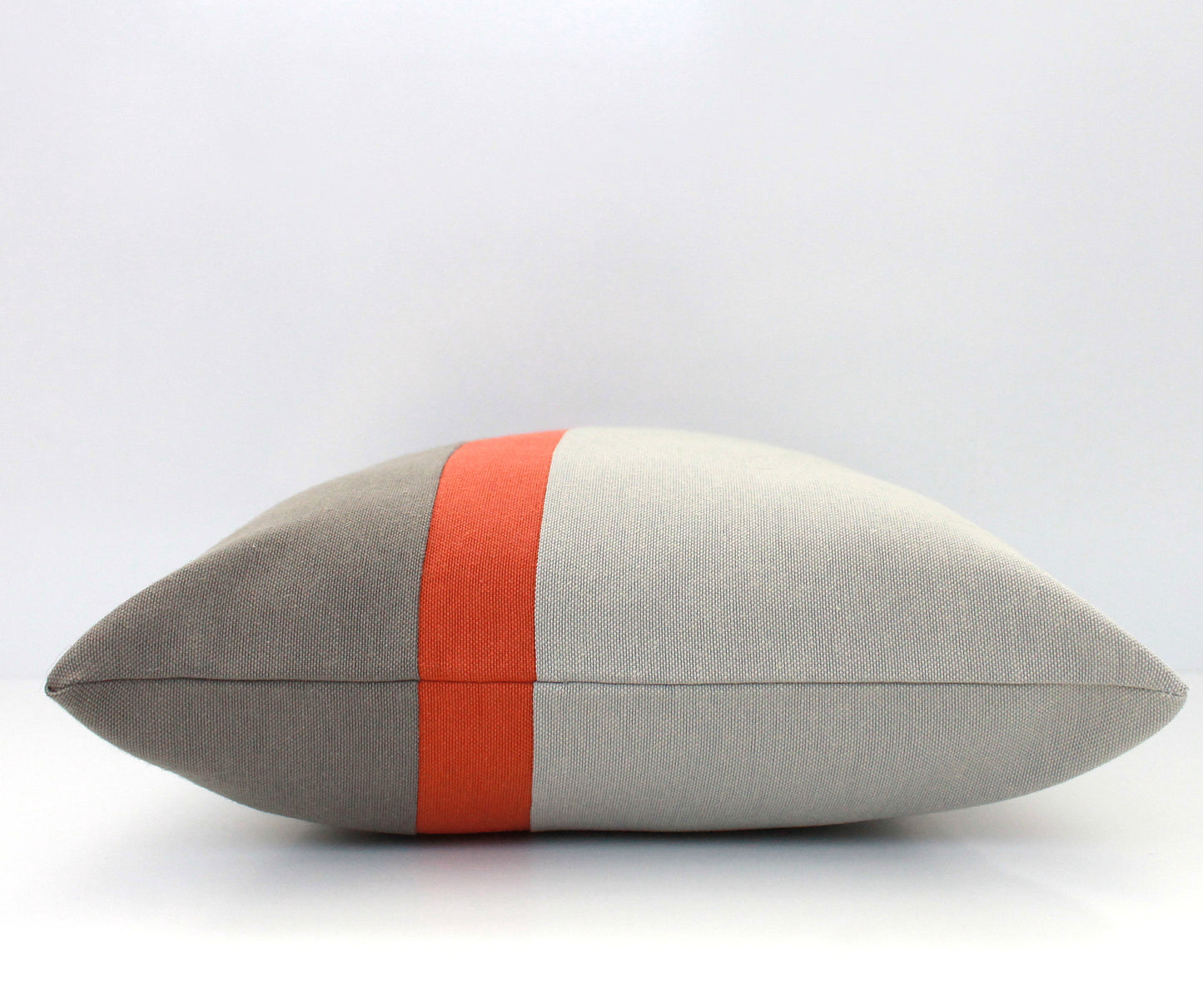 Rust and Grey Color Block Pillow Cover