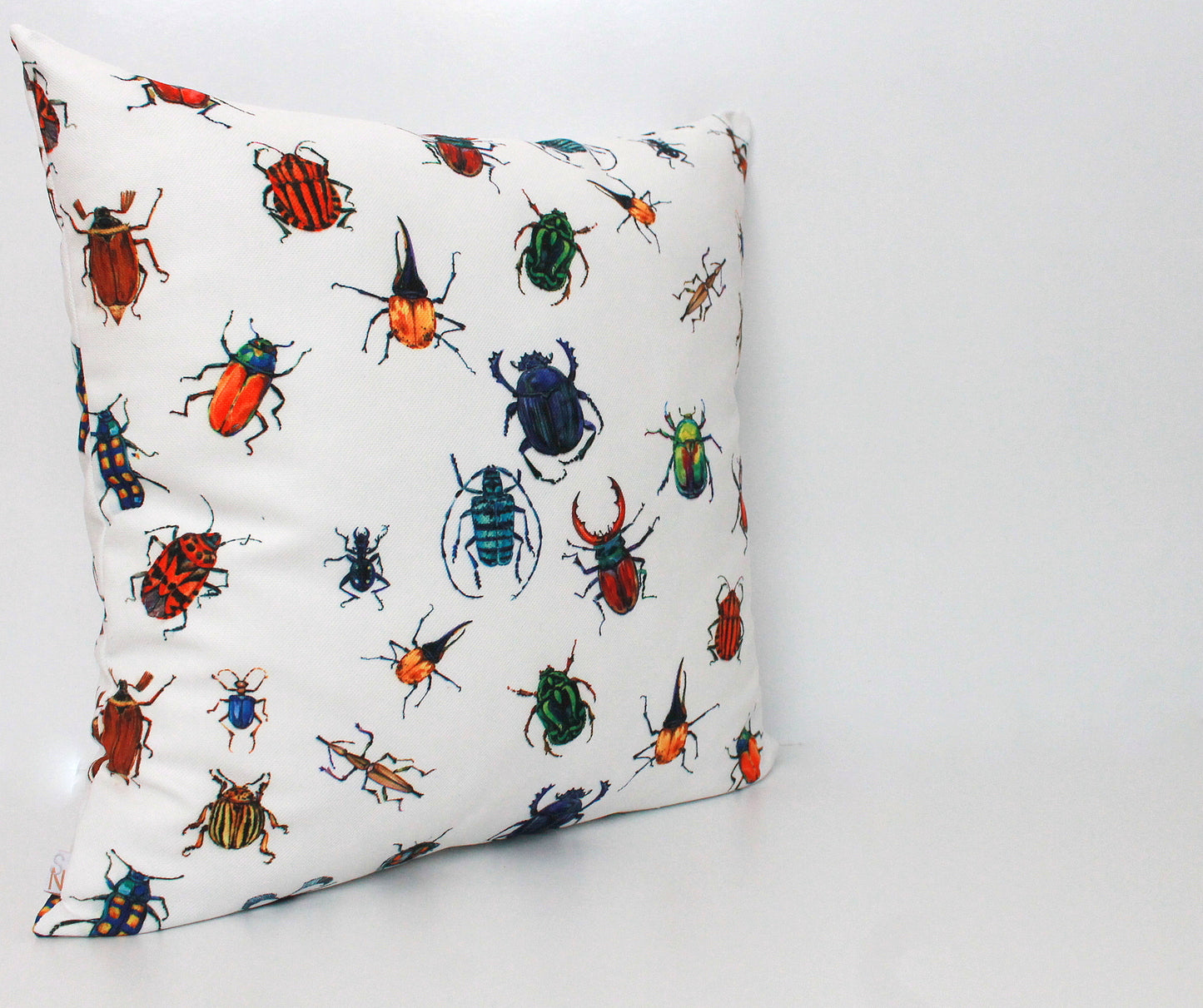 Beetles Throw Pillow Cover - Bug Print Throw Pillow