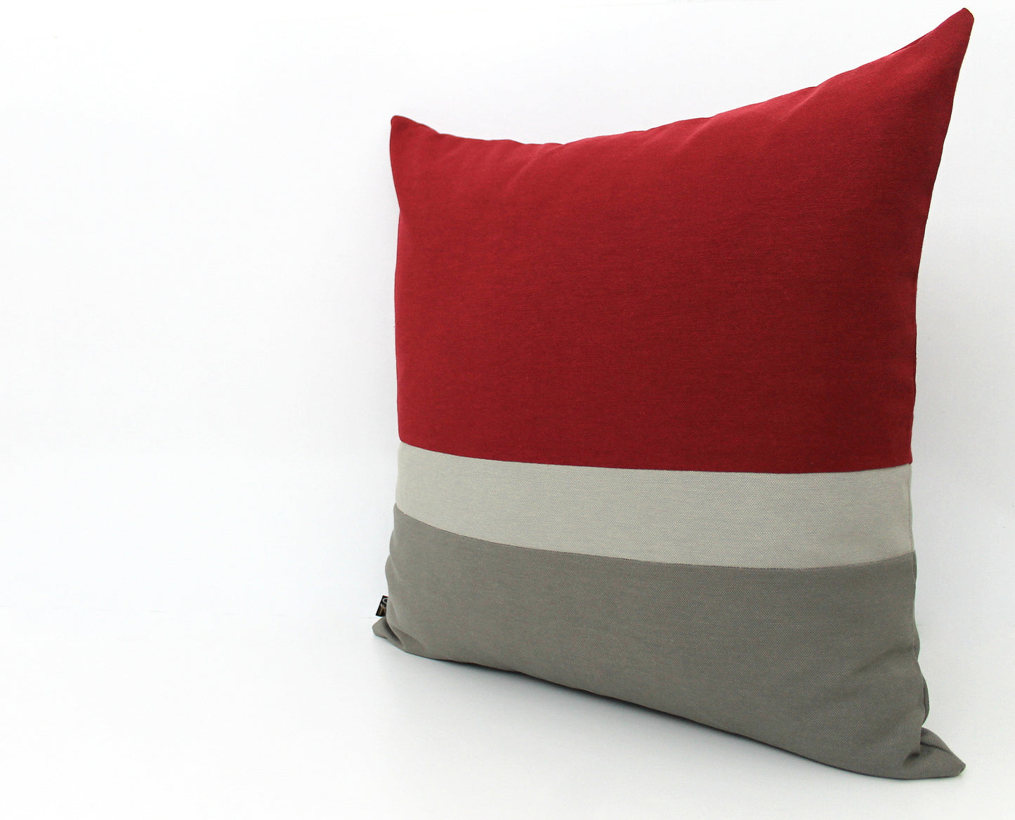 Maroon Red and Grey Color Block Throw Pillow Cover