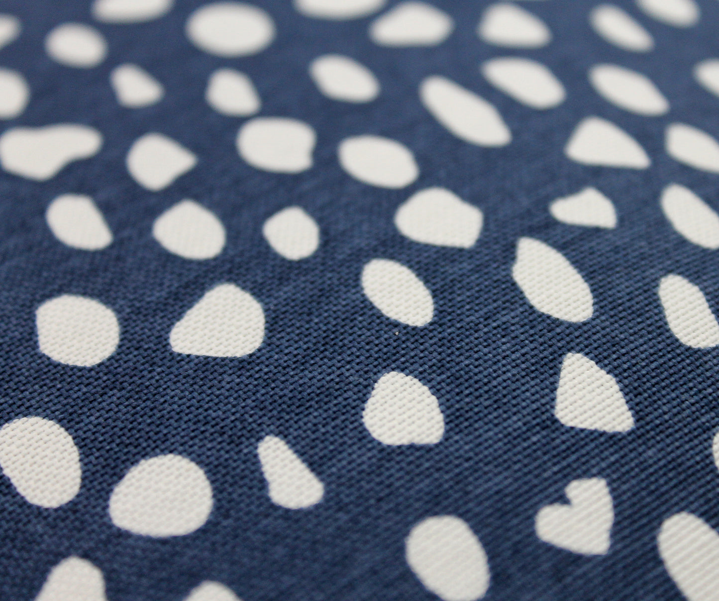 Navy Blue and White Spots Lumbar Pillow Cover