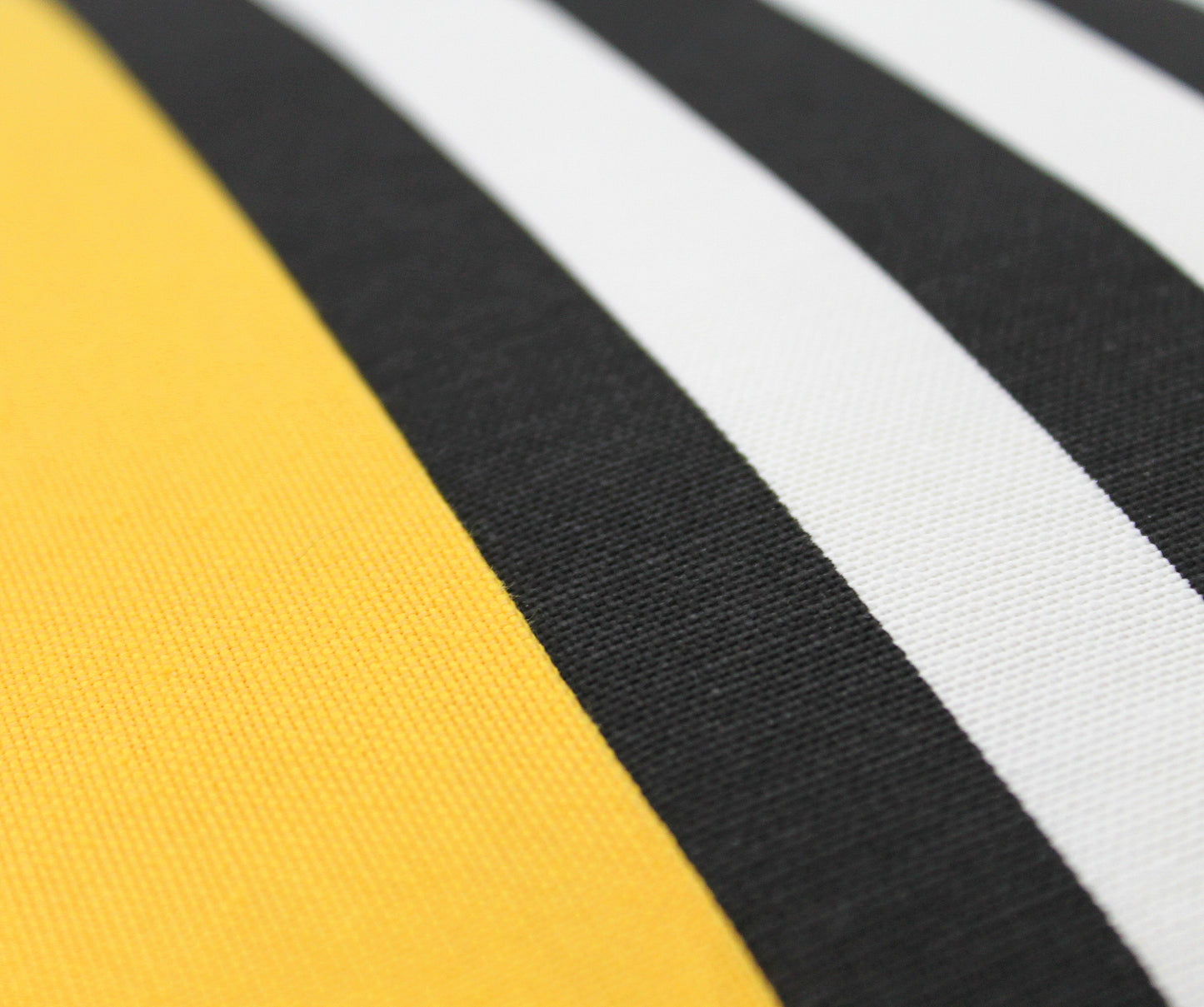 Yellow with Black and White Stripes Colorblock Pillow Cover