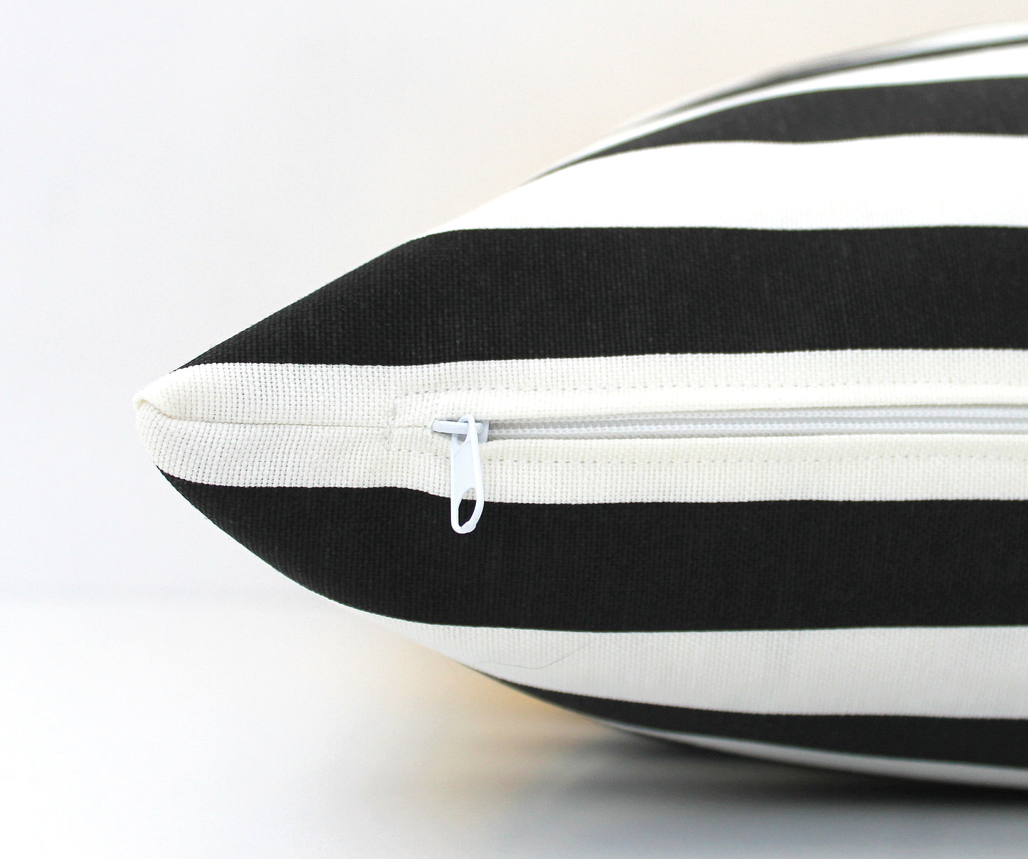 Yellow with Black and White Stripes Colorblock Pillow Cover