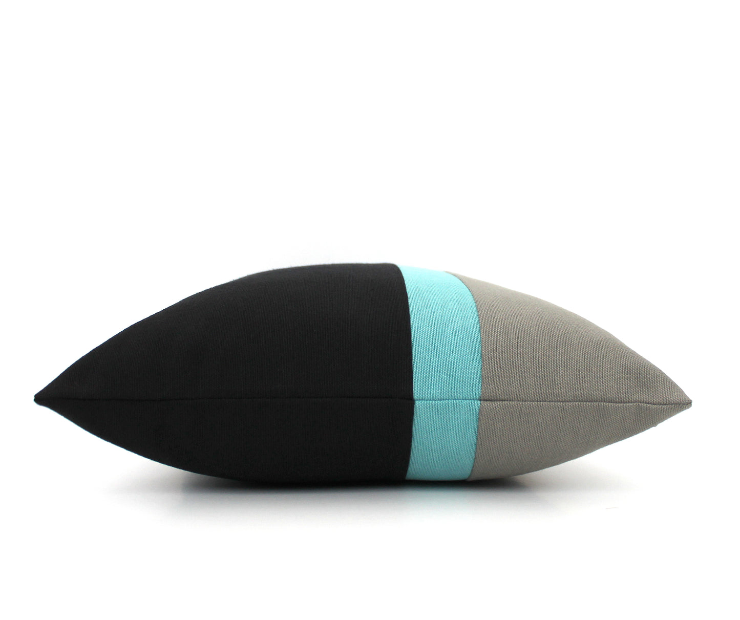 Black, Light Teal and Dark Grey Colorblock Pillow Cover