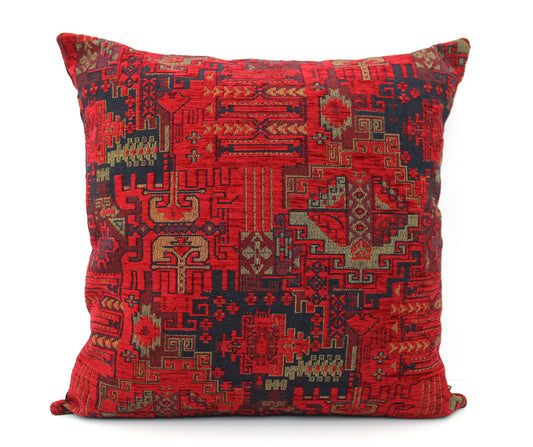 Dark Red Oriental Turkish Pillow Covers. High quality woven maroon aztec