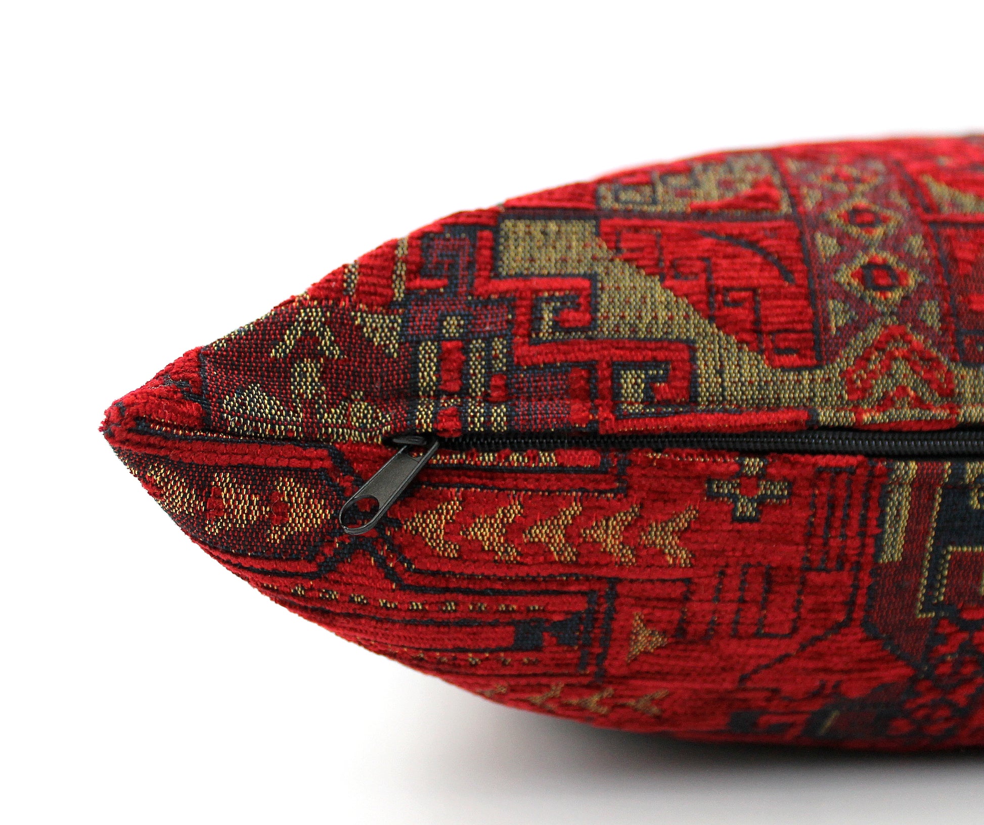 Dark Red Oriental Turkish Pillow Covers. High quality woven maroon aztec