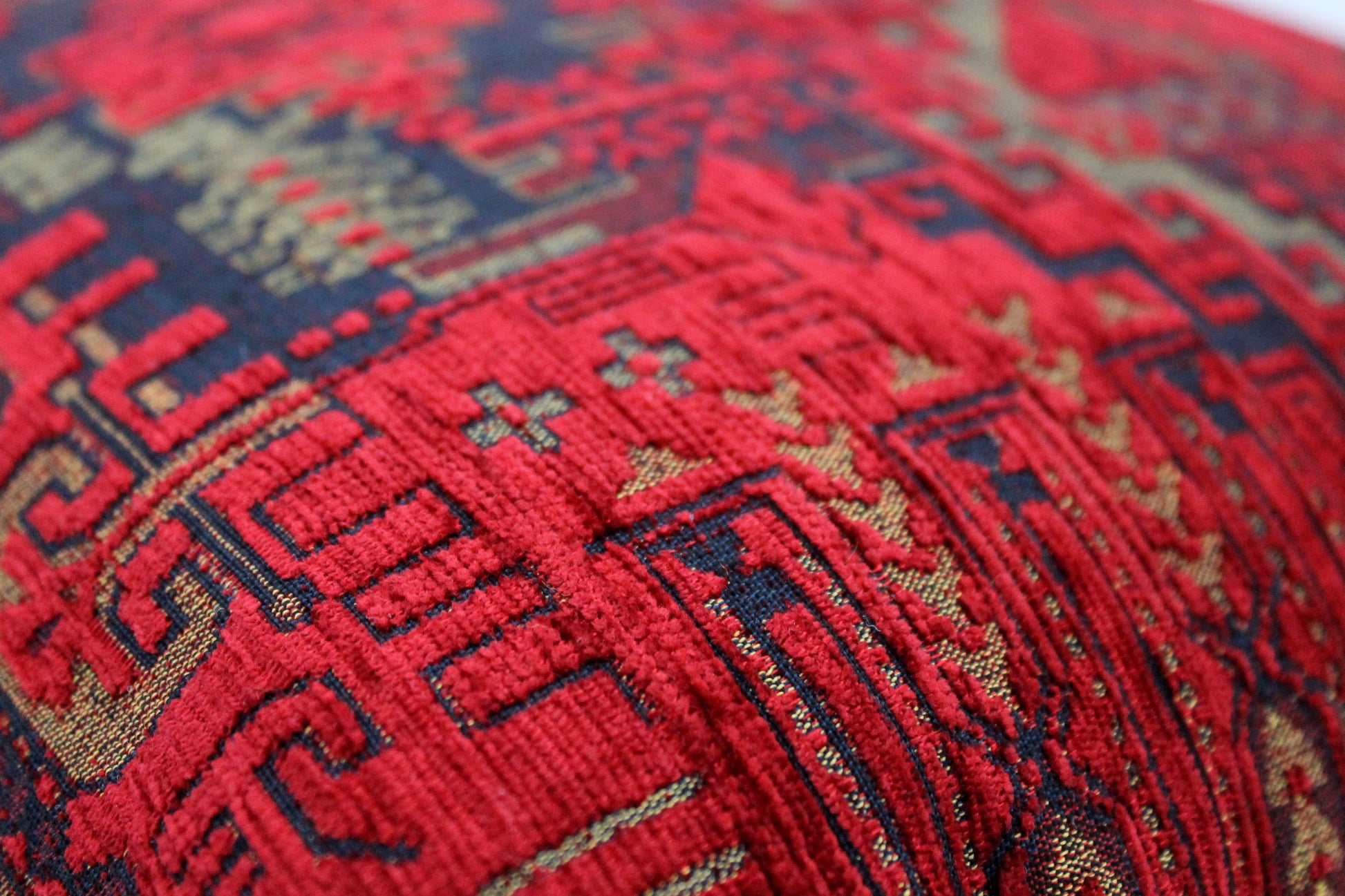 Dark Red Oriental Turkish Pillow Covers. High quality woven maroon aztec