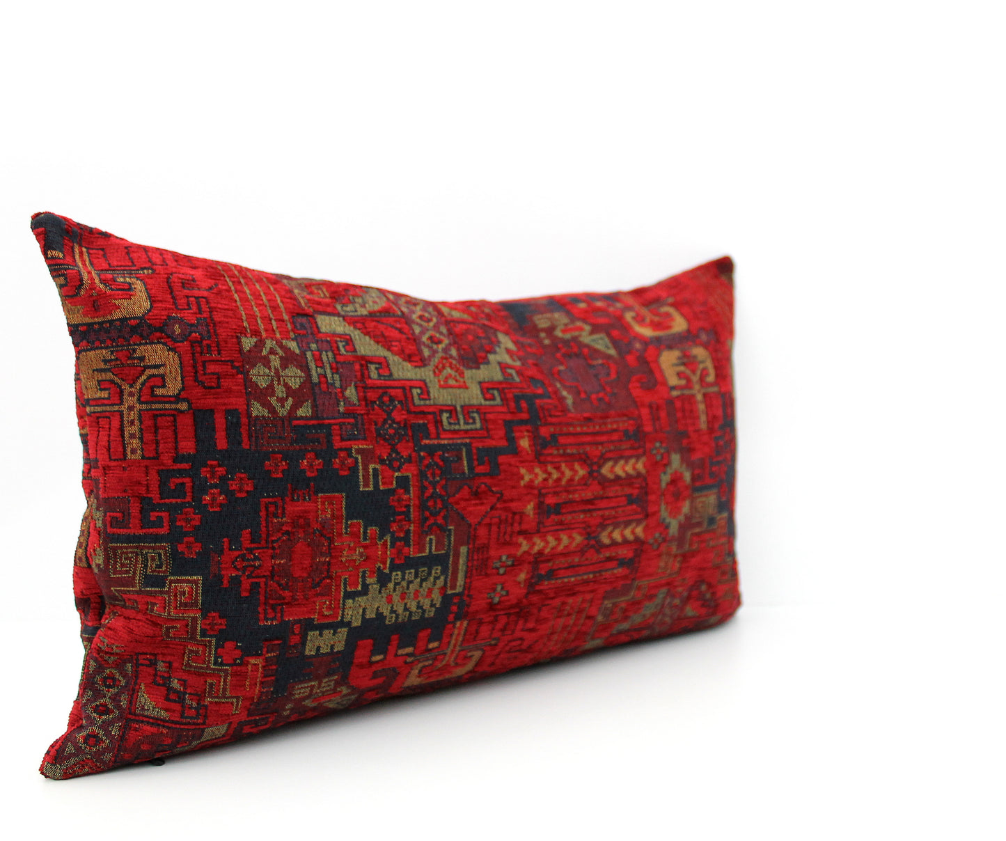 Dark Red Oriental Turkish Pillow Covers. High quality woven maroon aztec