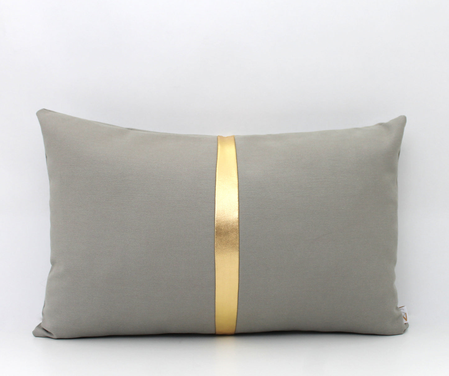 Light Grey and Gold Colorblock Pillow Cover - Custom Metallic Stripe Color