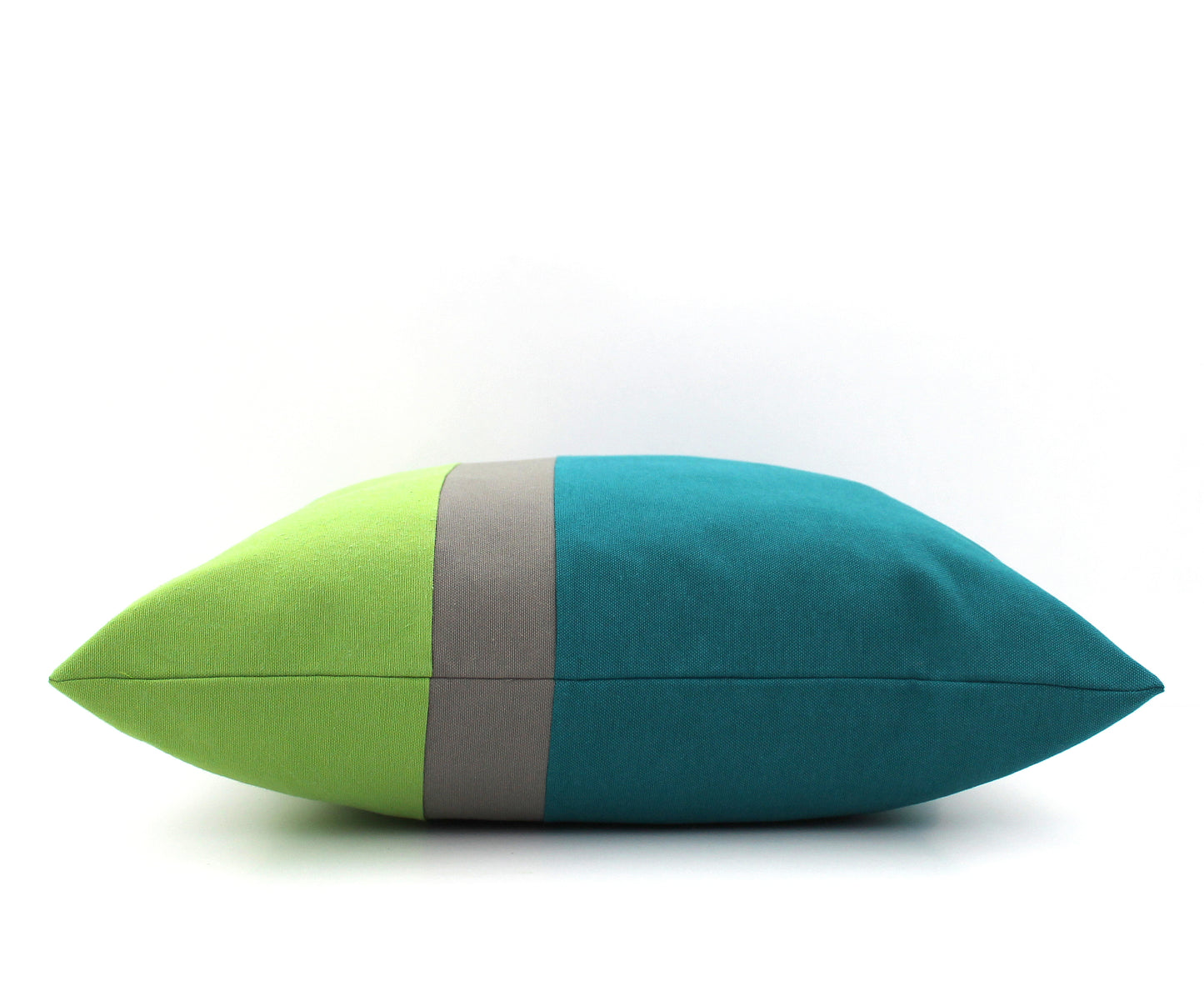 Dark Teal, Dark Grey and Bright Green Color Block Pillow Cover