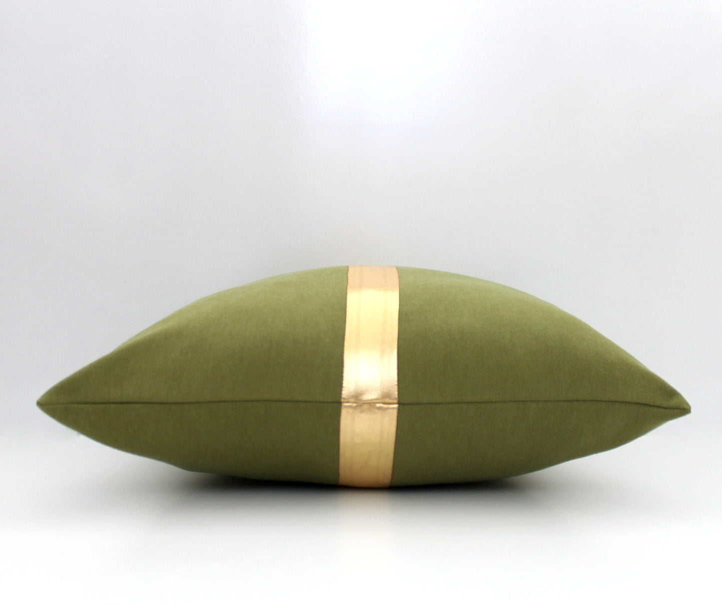 Leaf Green and Gold Colorblock Pillow Cover - Custom Metallic Stripe Color