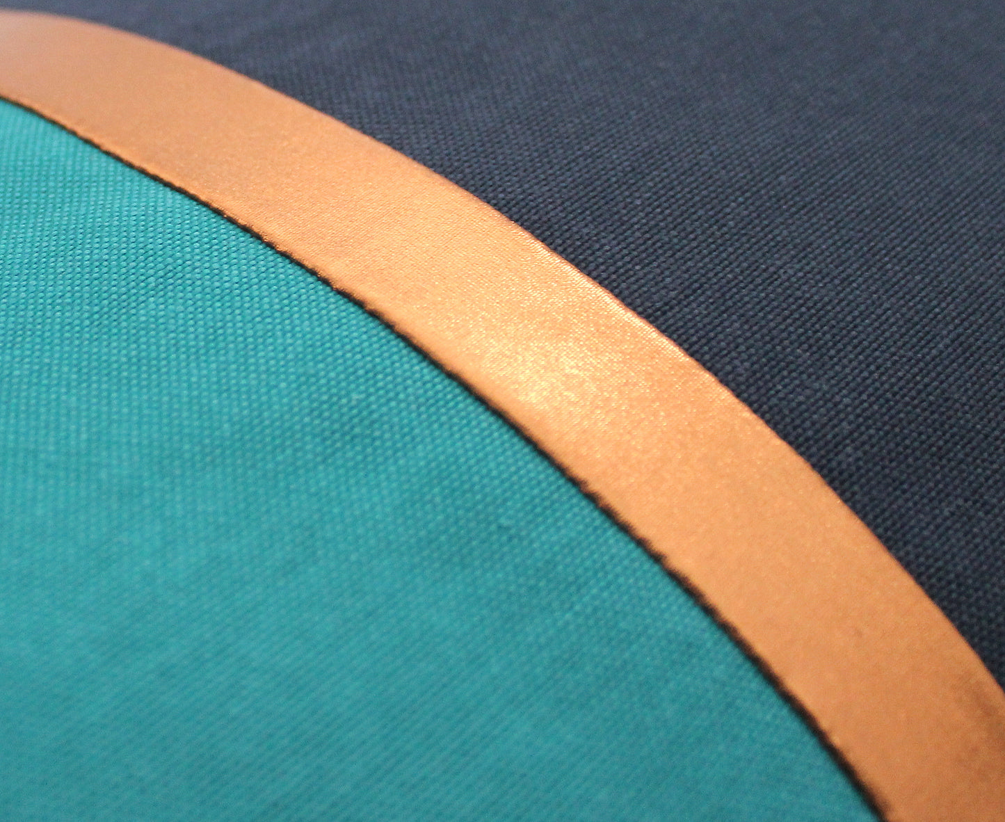 Dark Teal, Navy Blue and Copper Colorblock Pillow Cover - Custom Metallic Stripe Color